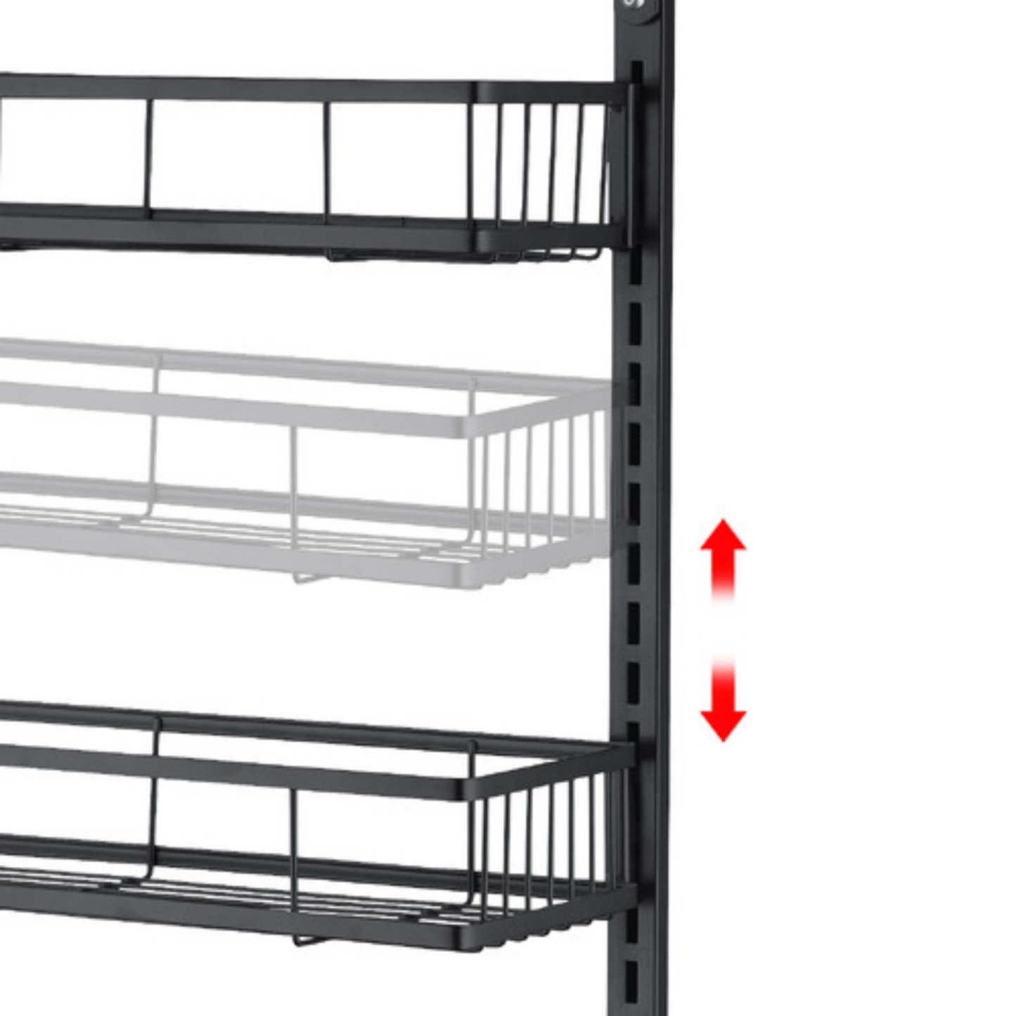 4 Tiers Hanging Bathroom Storage Rack Over Door Shower Caddy Basket Bath Storage Holder Organizer Shelf Black