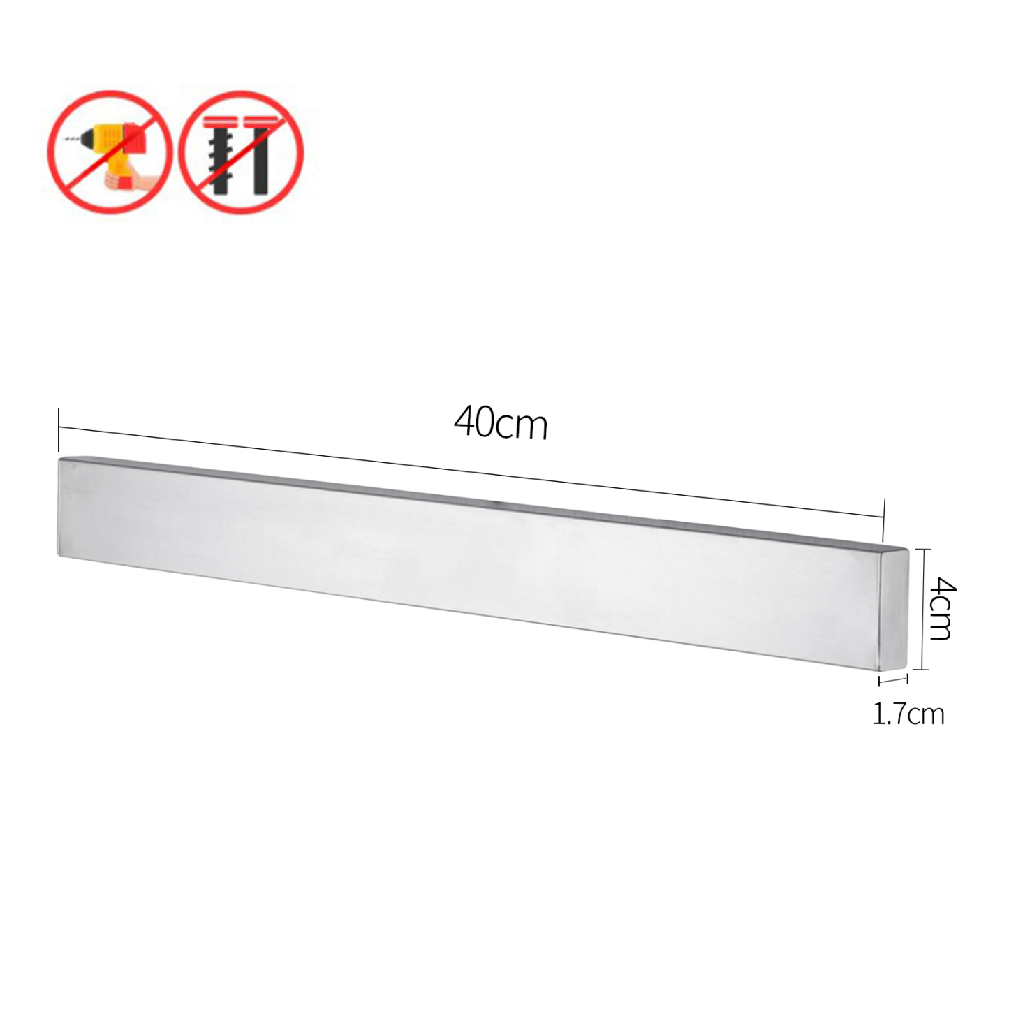 30/40/50cm Chrome SS304 Magnetic Knife Holder Utensil Rack Strip Kitchen Tool Wall