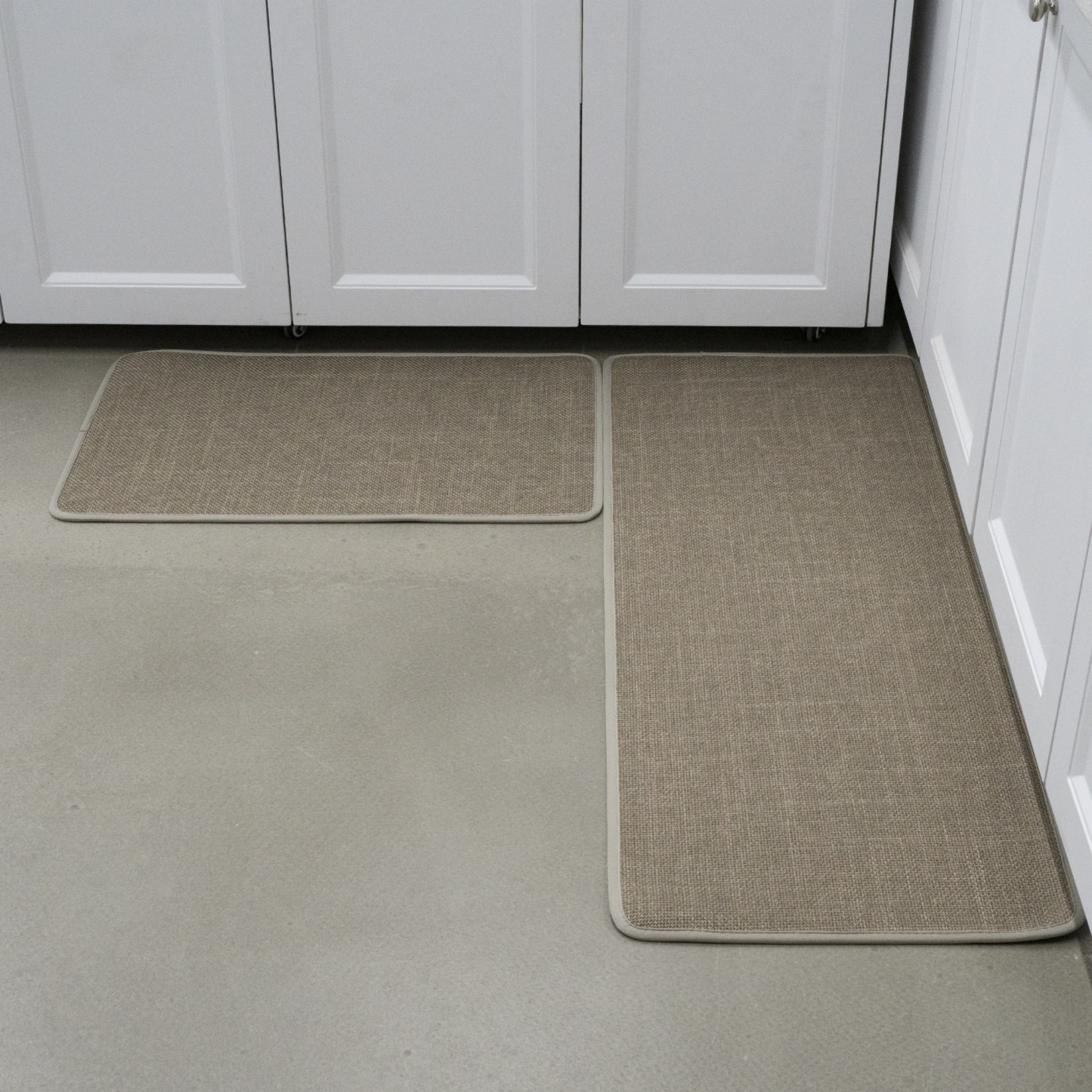 2 Piece 70cm 120cm Kitchen Floor Mat Set Non-Slip Home Laundry Hallway Rug Carpet Black/Khaki