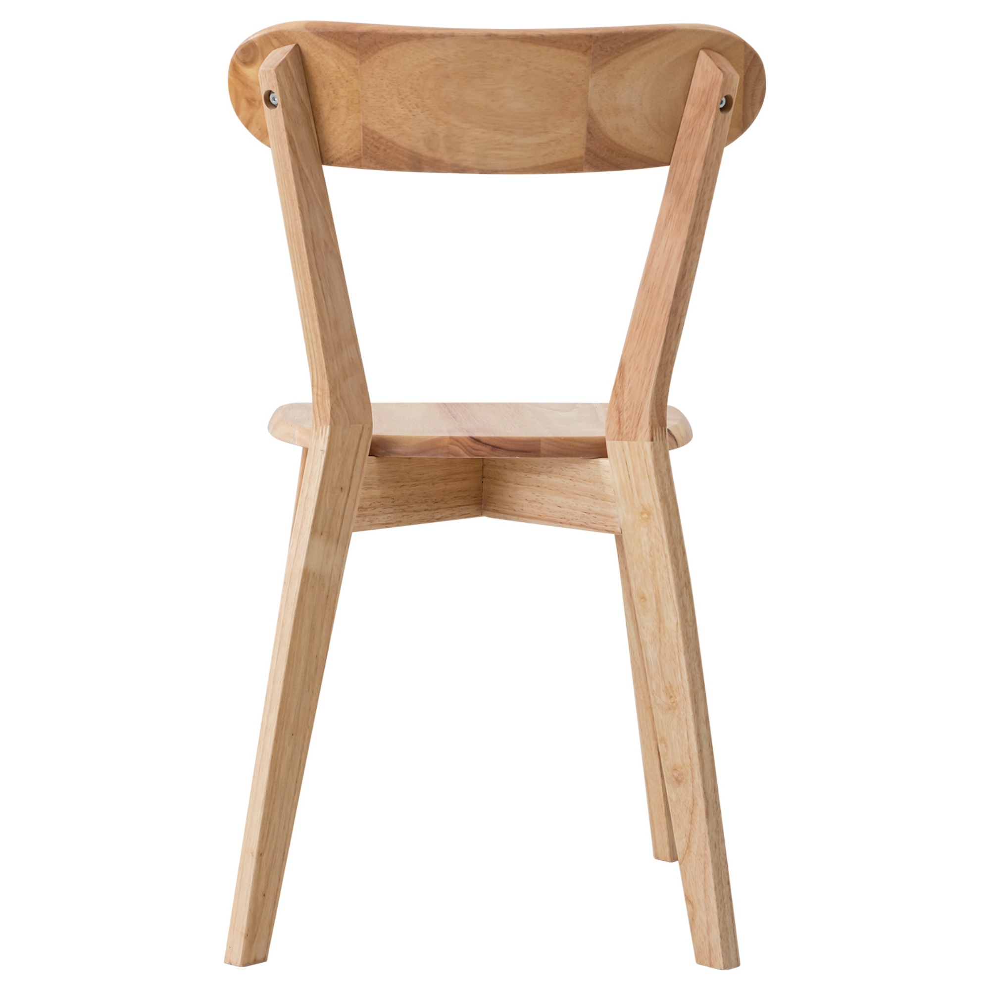 2PCs Rubber Wood Dining Chairs for Home Kitchen Restaurant Walnut/Natural/Black