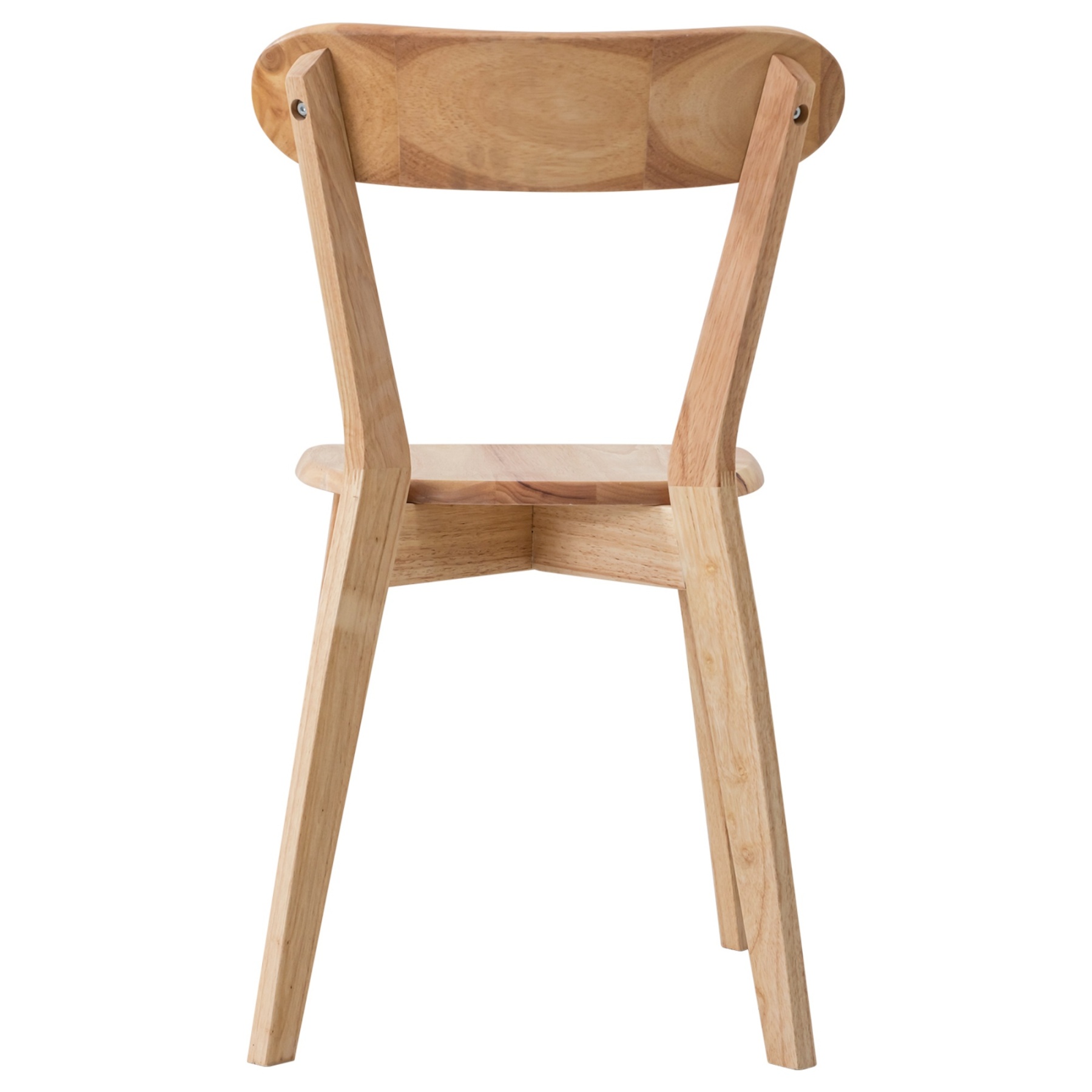 2PCs Rubber Wood Dining Chairs for Home Kitchen Restaurant Walnut/Natural/Black