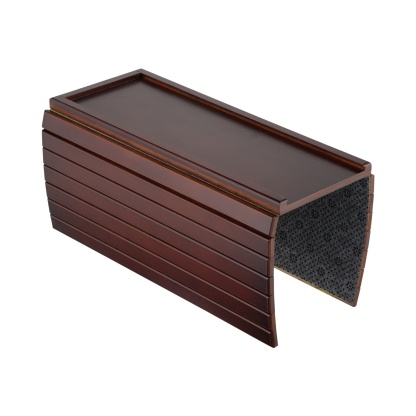 Multi-functional Bamboo Slide-Away Sofa Armrest Tray for Drinks Cellphone Remote Snacks Detachable Couch Arm Cup Holder Tray