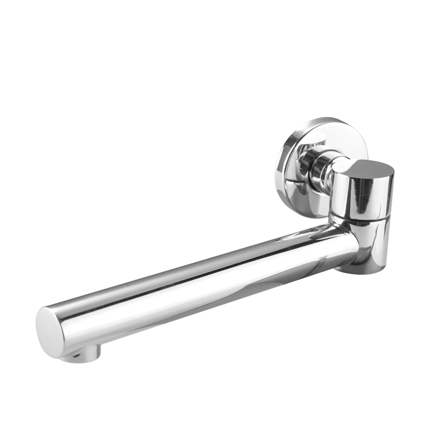 Round Brass Bath Basin Sink Vanity Wall Spout 360° Swivel Bathtub Outlet Faucet Chrome/Matte Black
