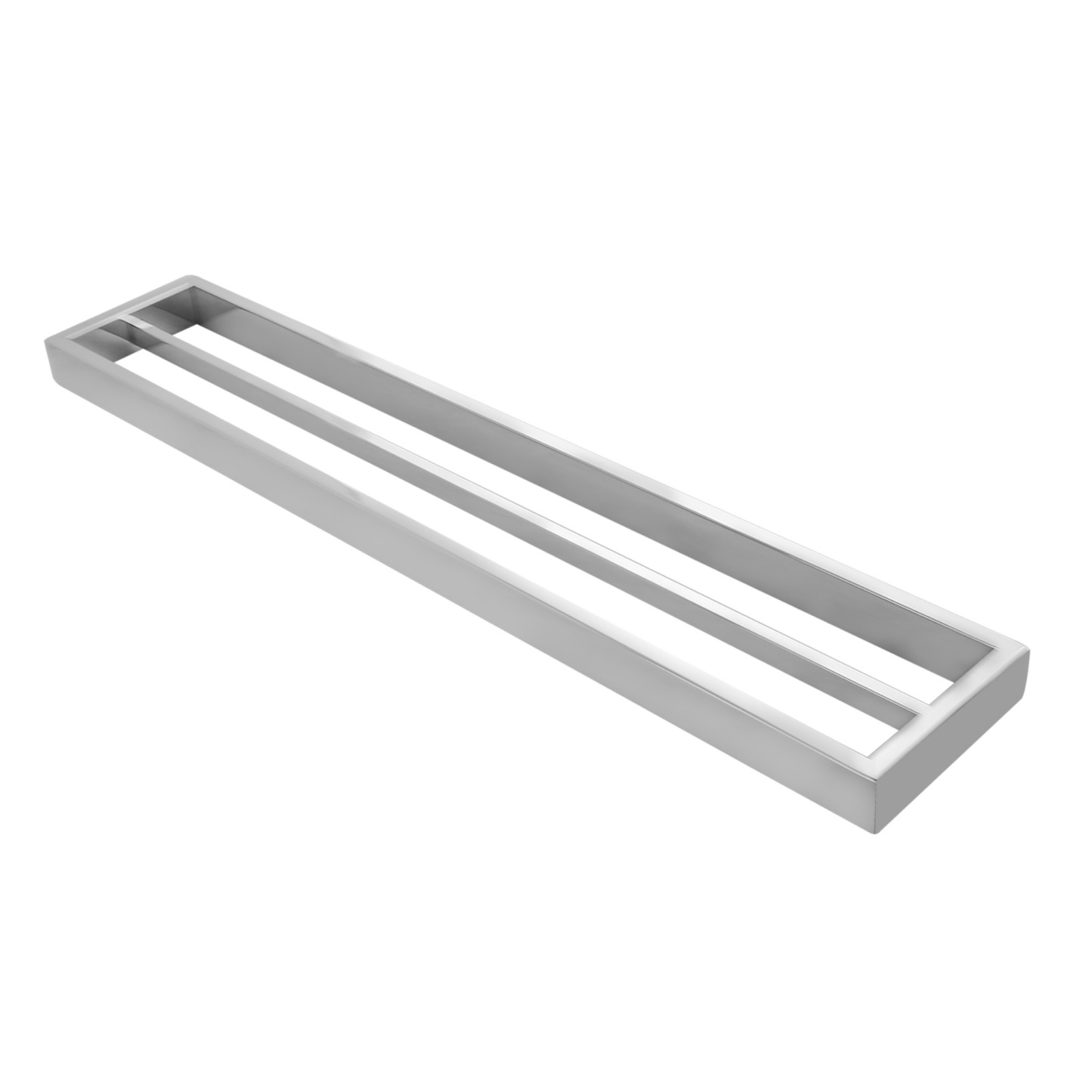 600mm Bathroom Square Stainless Steel Double Towel Rail 2 Bars Clothes Hanger Holder Rack Chrome/Black
