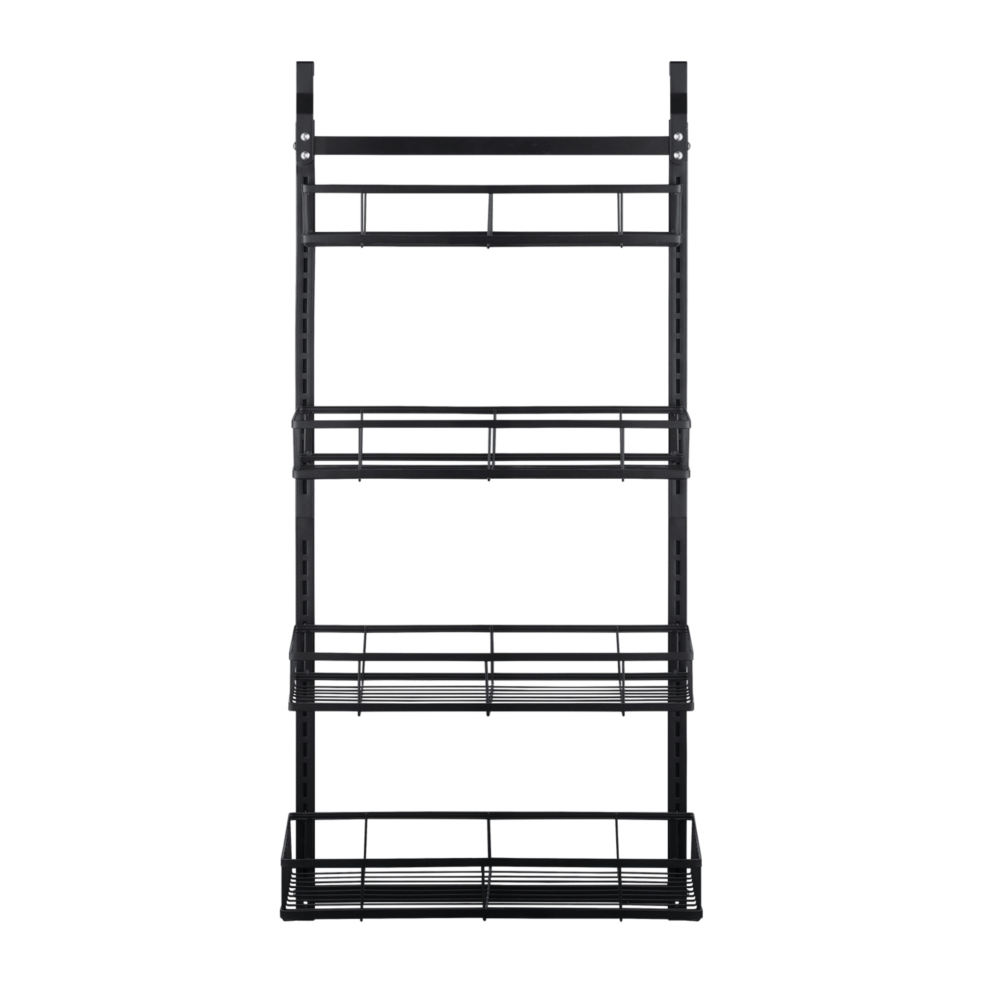 4 Tiers Hanging Bathroom Storage Rack Over Door Shower Caddy Basket Bath Storage Holder Organizer Shelf Black
