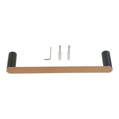 300mm Round Stainless Steel Towel Rail Rack Bathroom Wall Mounted Single Bar Towel Clothes Hanger Holder Chrome/Nero Black/Black Rose Gold