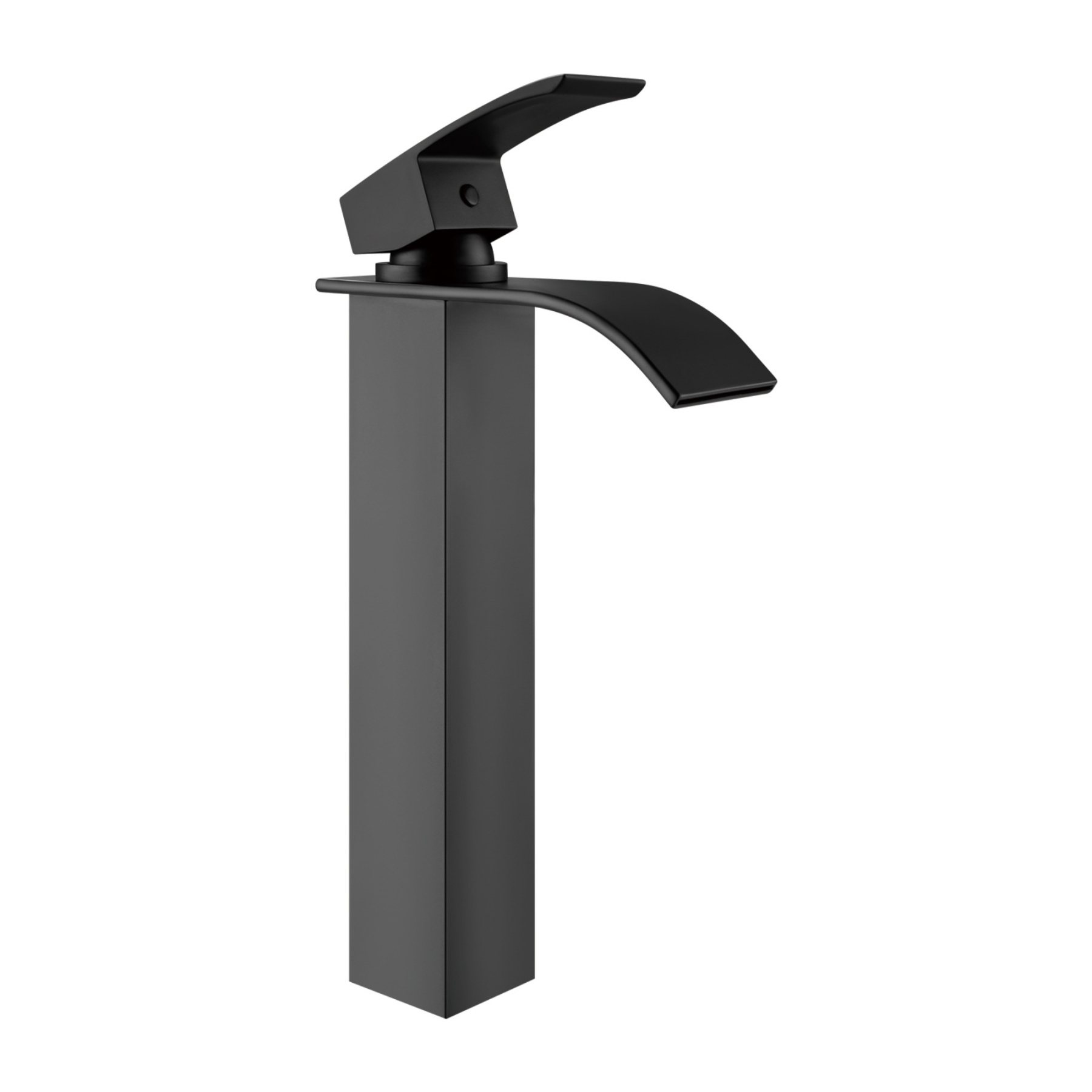 Bathroom Basin Square Tall Mixer Tap Laundry Sink Vanity Counter Top Waterfall Spout Faucet Chrome/Black