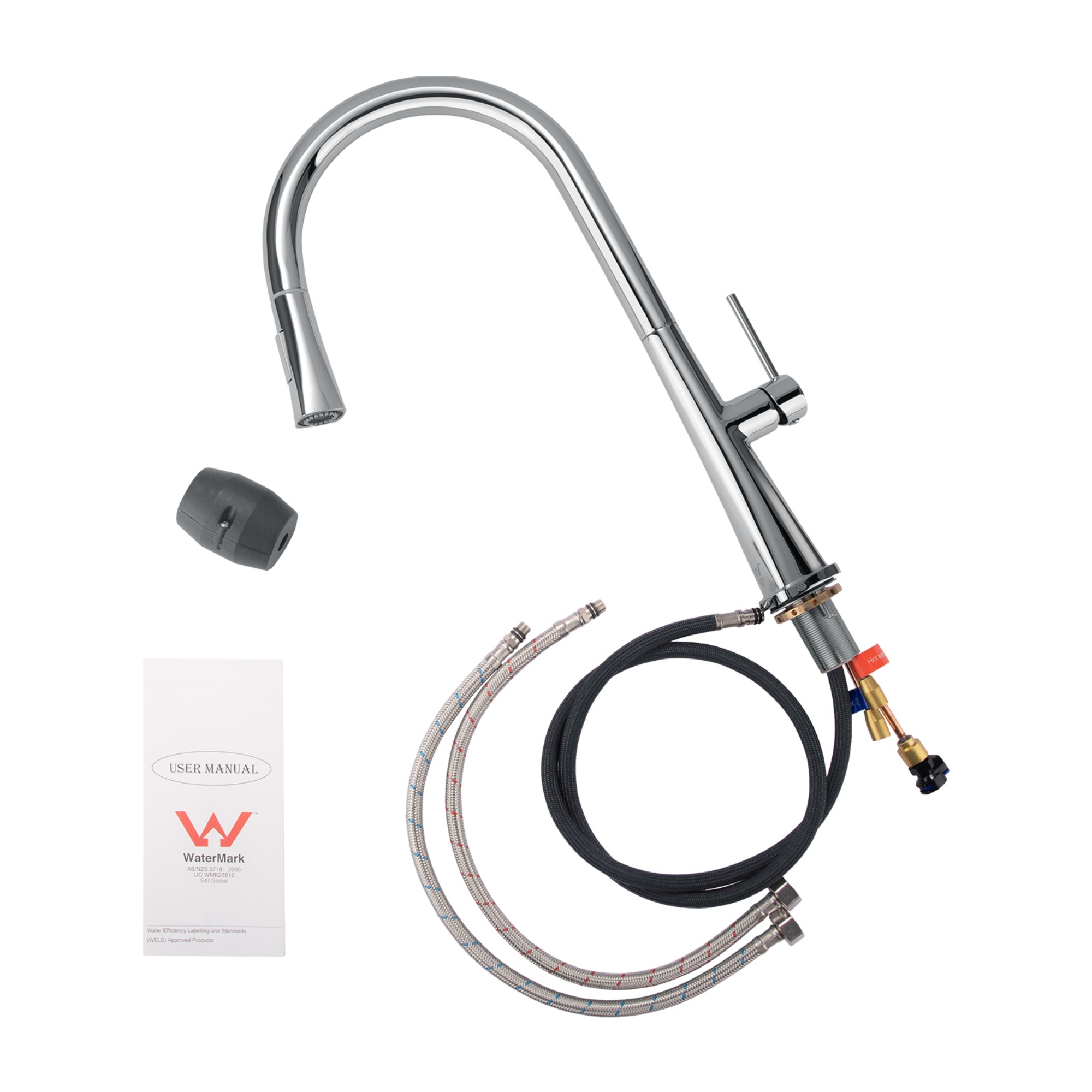 Brass 360° Swivel Pull-Out 2 Function Kitchen Sink Mixer Tap Laundry Basin Vanity Spout Faucet Chrome/Black/Granite Grey/White Granite