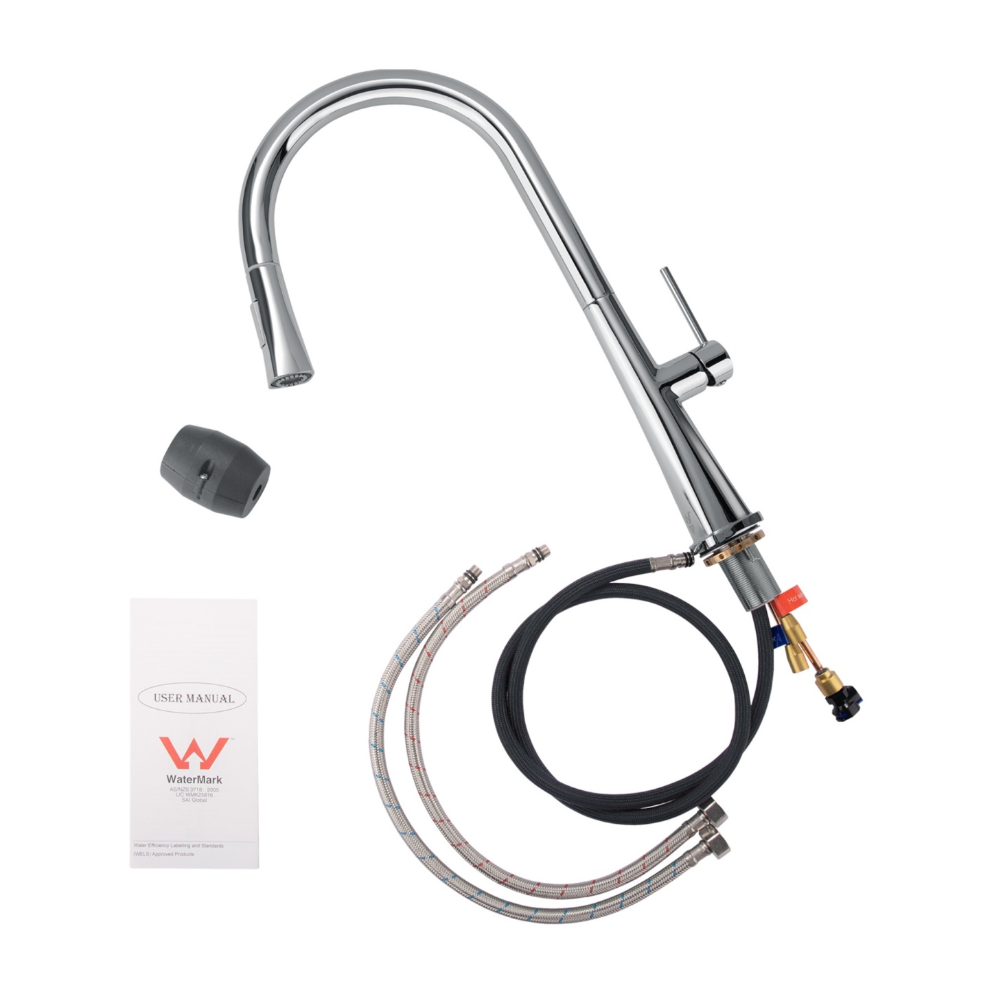 Brass 360° Swivel Pull-Out 2 Function Kitchen Sink Mixer Tap Laundry Basin Vanity Spout Faucet Chrome/Black/Granite Grey/White Granite