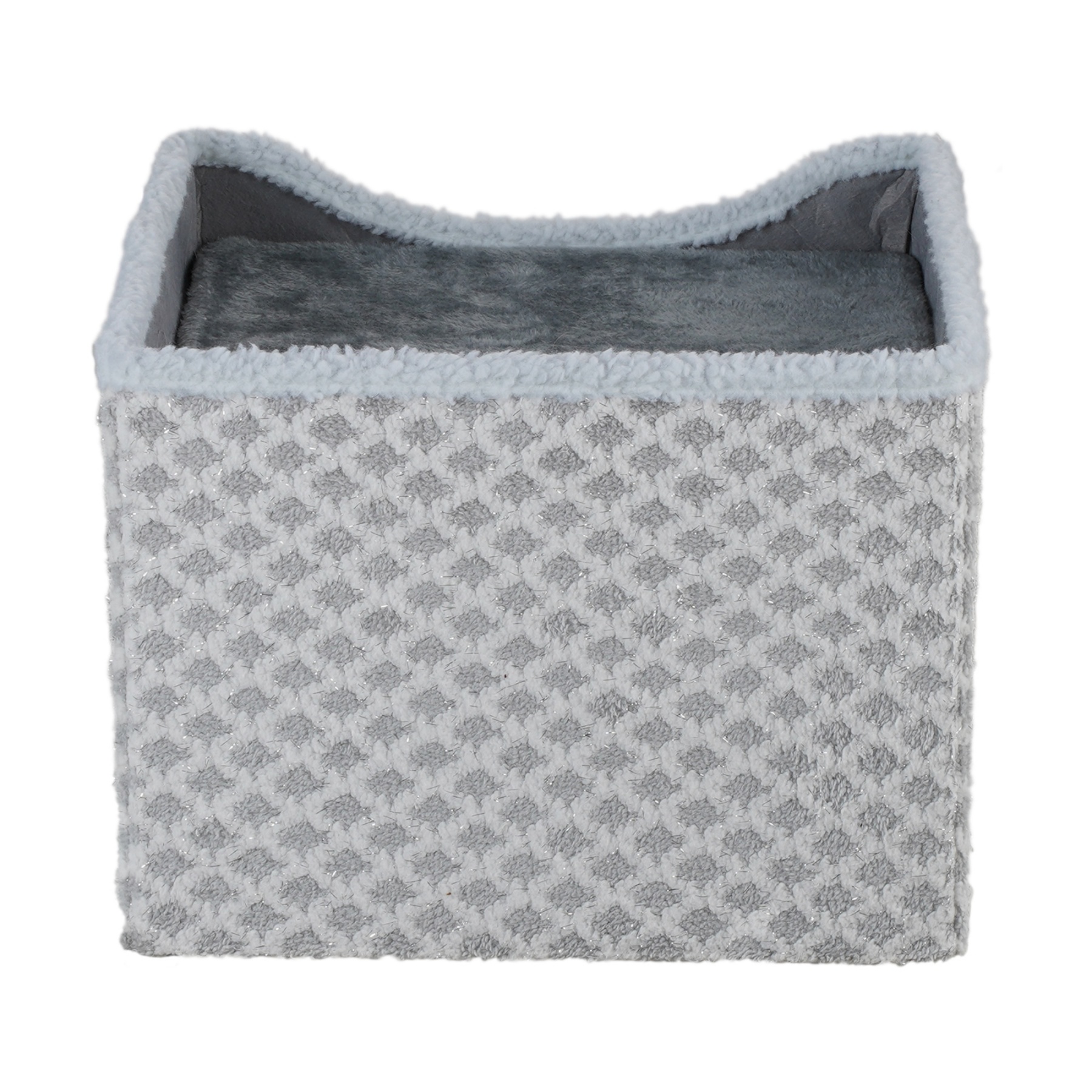 Foldable Indoor Pet Bed Cat Cave Felt Bed Scratch Pad Kitten Cat Hideaway House Grey/Blue