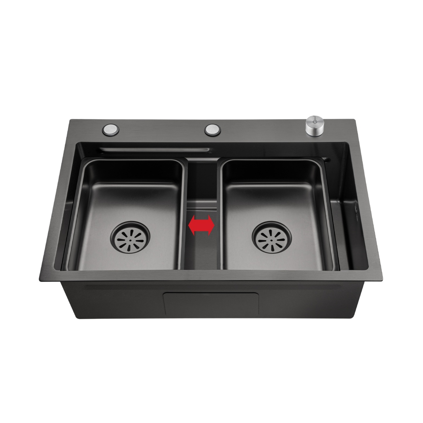 Stainless Steel Single Bowl Counter Top Control Kitchen Sink Smart Drainage Detachable Colander Satin Brush/Dark Grey/Yellow Gold