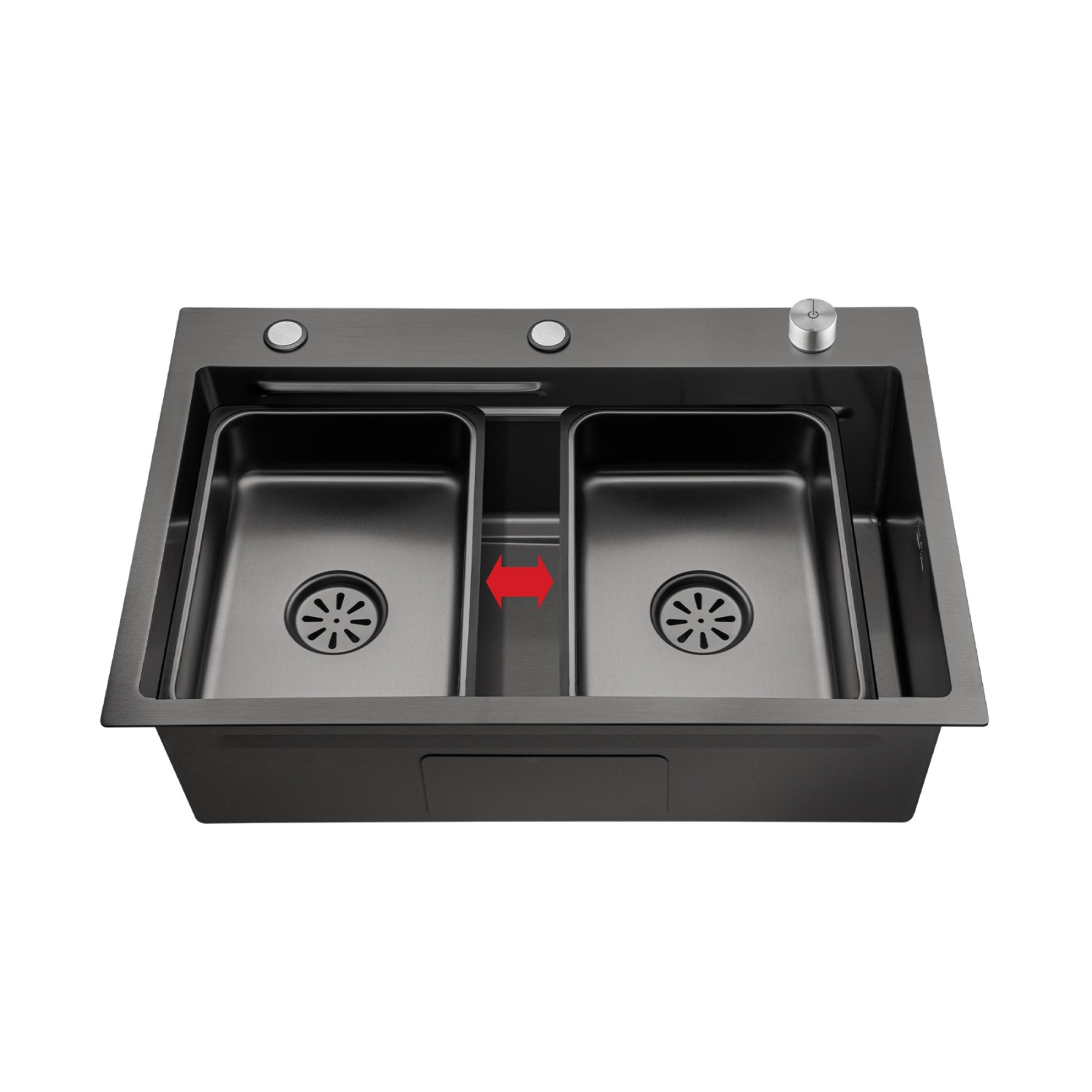 Stainless Steel Single Bowl Counter Top Control Kitchen Sink Smart Drainage Detachable Colander Satin Brush/Dark Grey/Yellow Gold