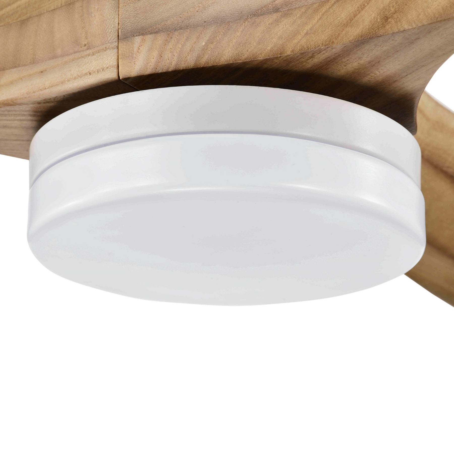 3 Timber Wooden Blades Ceiling Fan Indoor/Outdoor 6 Speed Reversible LED Light Remote Control Matt White & Natural/Matt Black & Mahogany