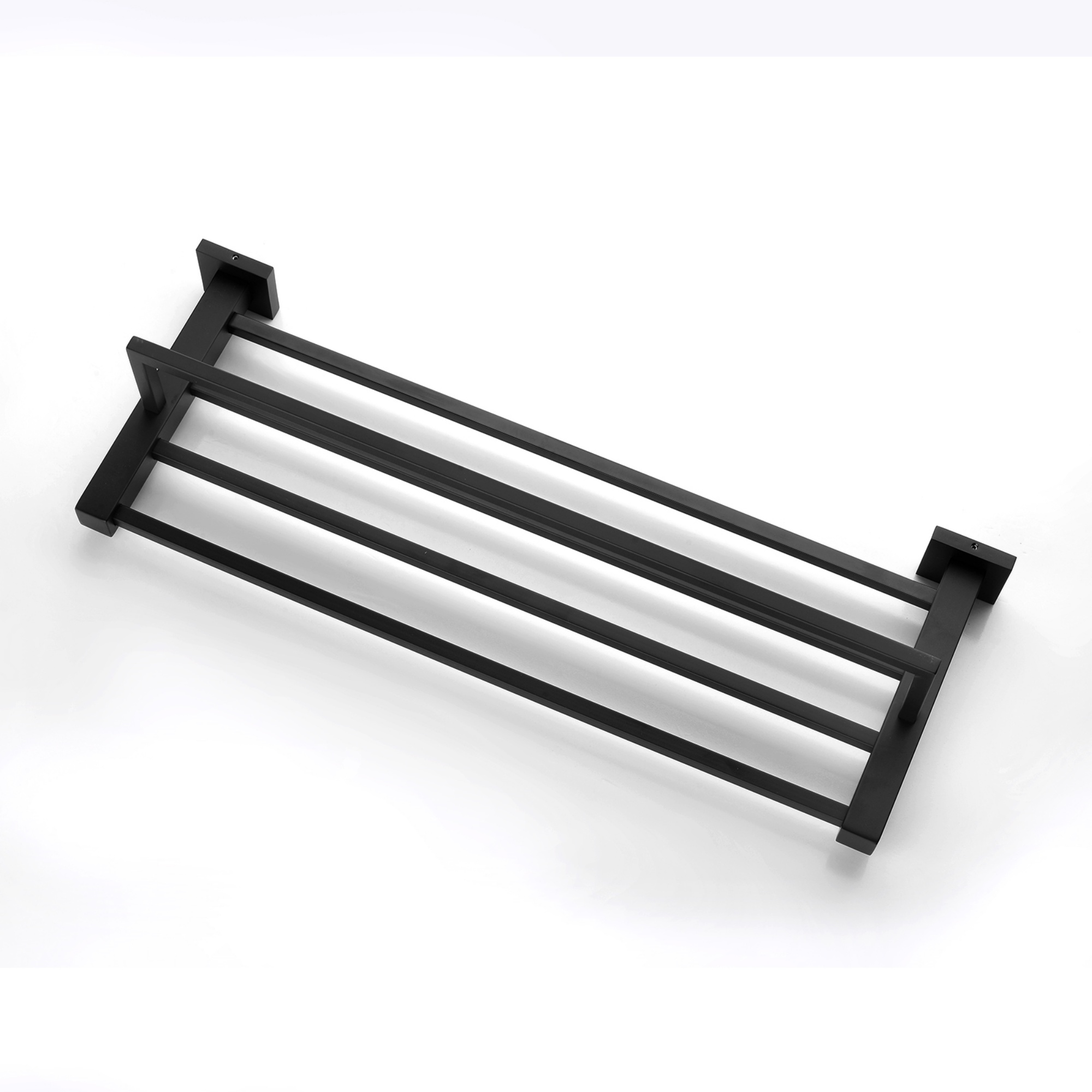600mm Wall Mounted Stainless Steel Double Towel Rack Rail Bathroom Clothes Shelf Hanger Holder Chrome/Matte Black