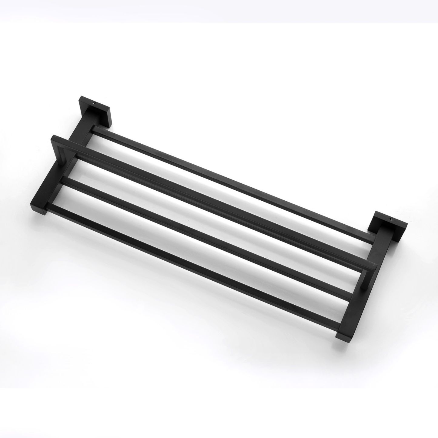600mm Wall Mounted Stainless Steel Double Towel Rack Rail Bathroom Clothes Shelf Hanger Holder Chrome/Matte Black