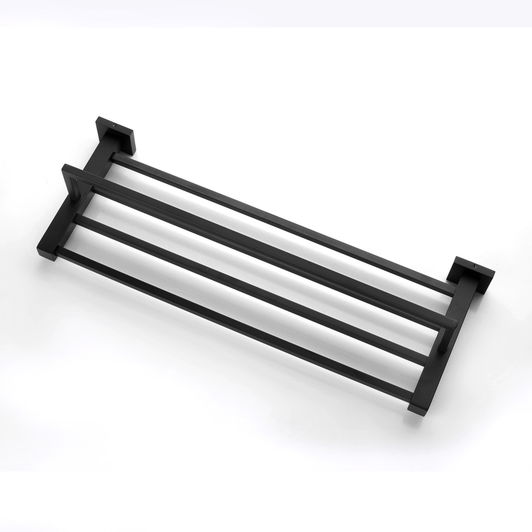 600mm Wall Mounted Stainless Steel Double Towel Rack Rail Bathroom Clothes Shelf Hanger Holder Chrome/Matte Black