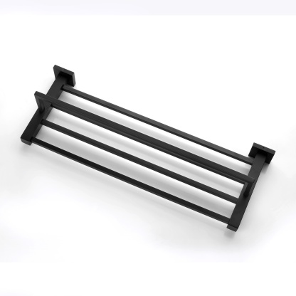 600mm Wall Mounted Stainless Steel Double Towel Rack Rail Bathroom Clothes Shelf Hanger Holder Chrome/Matte Black