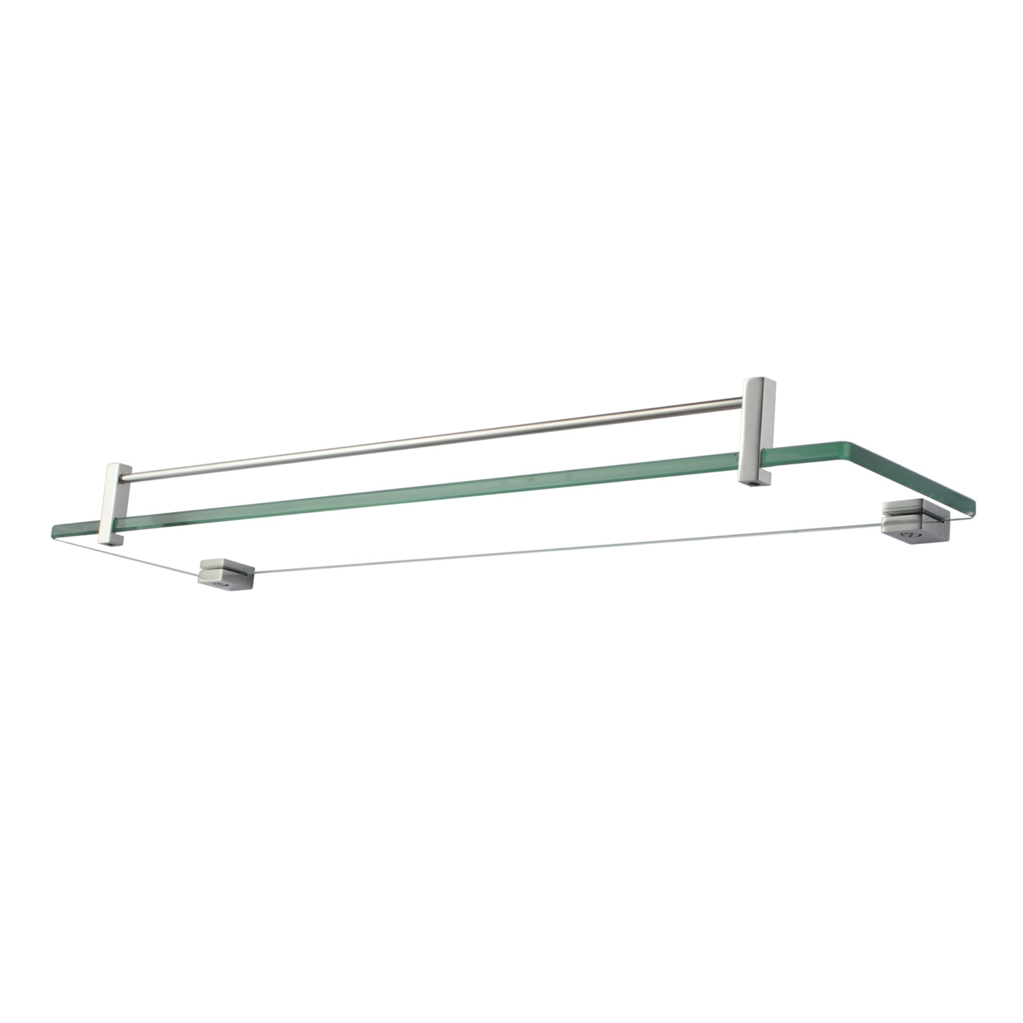 500mm Bathroom Glass Single Shelf Bath Shower Towel Clothes Holder Hanger Rail Rack Chrome/Black