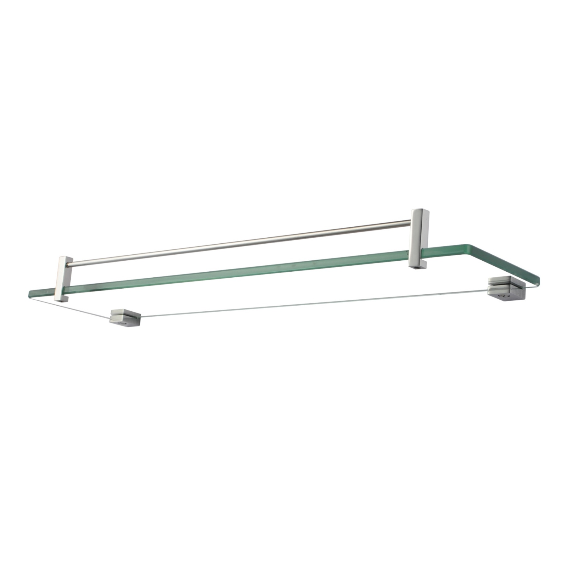 500mm Bathroom Glass Single Shelf Bath Shower Towel Clothes Holder Hanger Rail Rack Chrome/Black