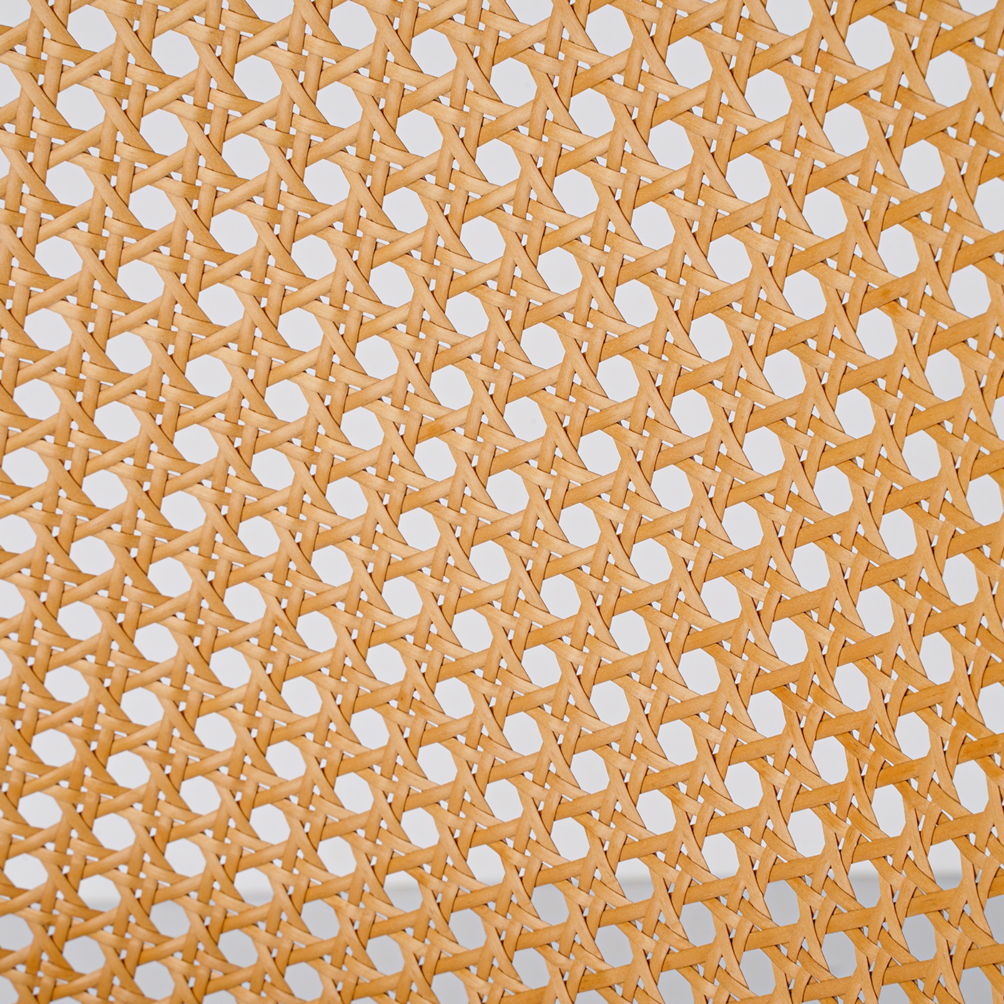 PU Leather Dining Side Chairs Curved Rattan Back Seat Metal Legs Set of 2 Black/White(Natural)