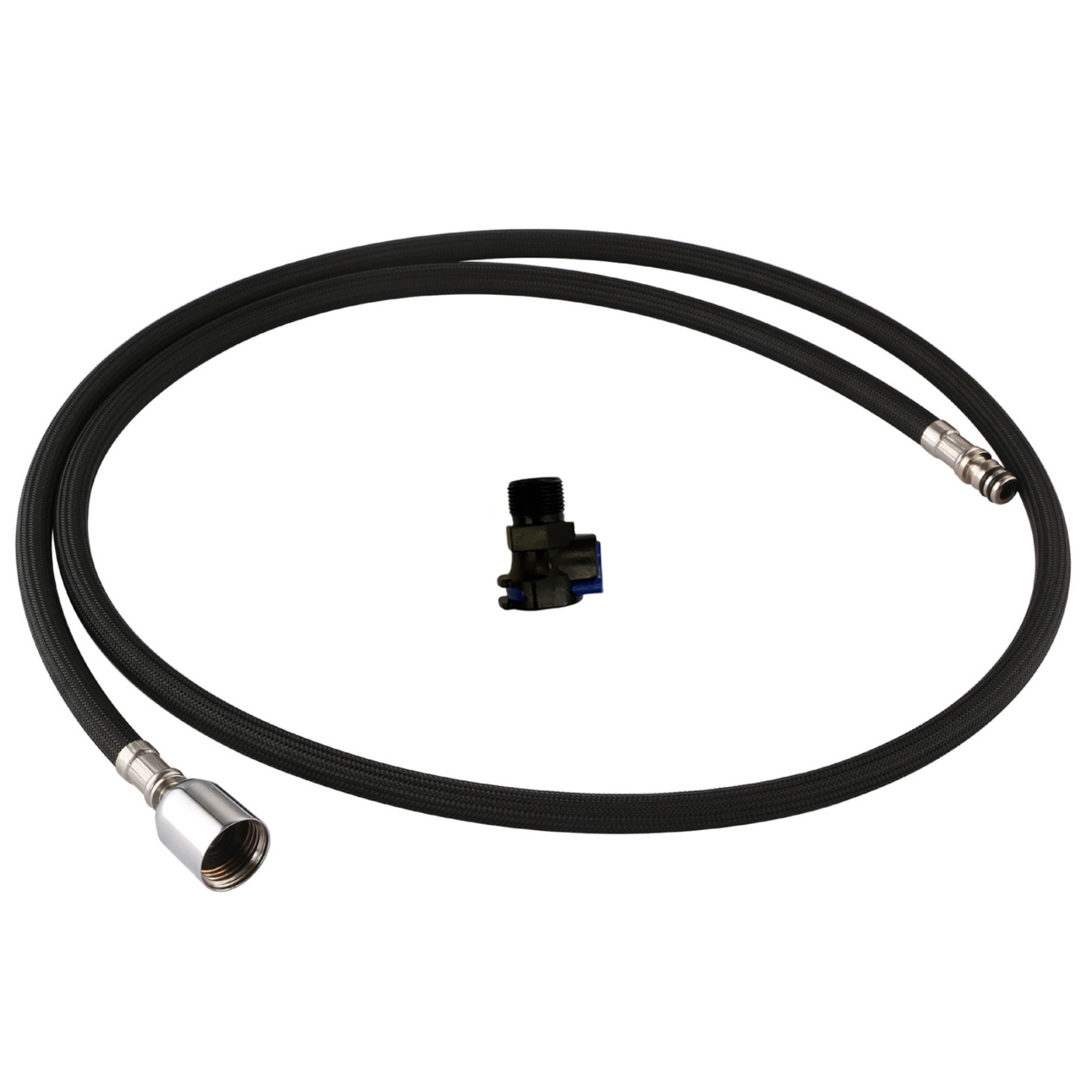 1.5m Kitchen Pull Out Mixer Tap Replacement Water Hose One-click Flexible Faucet Nylon Hose 