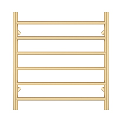 Round Aluminum Electric Heated Towel Rail Rack 6 Bars Bathroom Wall Mounted Warmer Towel Dryer Holder Hanger Silver/Black/Brushed Yellow Gold