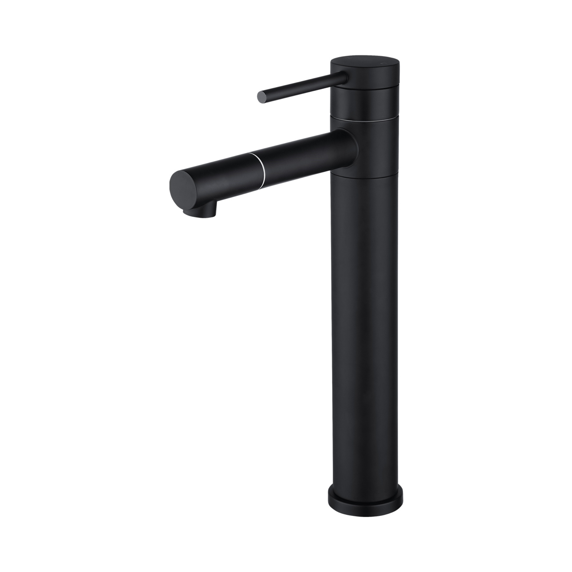 Stainless Steel Round Bath Basin Laundry Sink Vanity Tall Mixer Tap 360° Swivel Spout Flick Faucet Chrome/Black