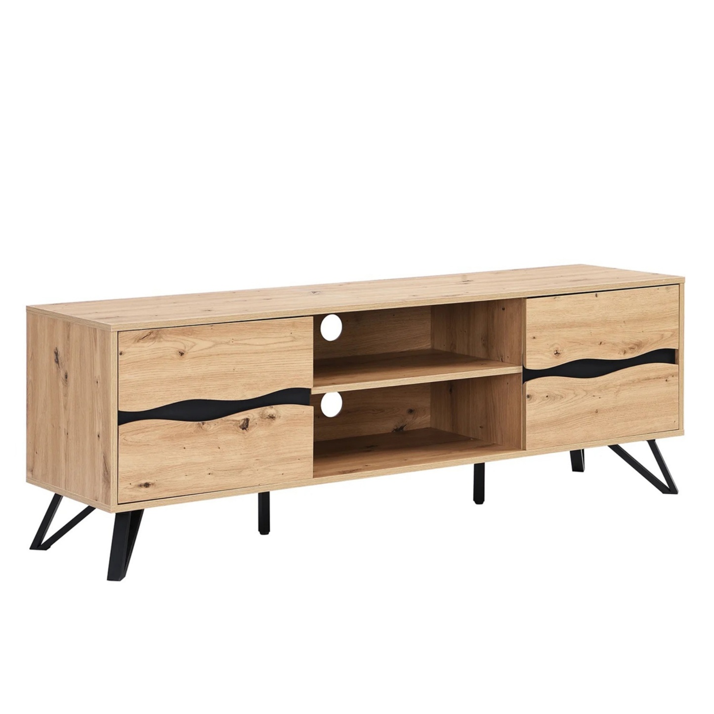 160cm TV Unit Entertainment Cabinet Storage Table With Drawers Open Shelf