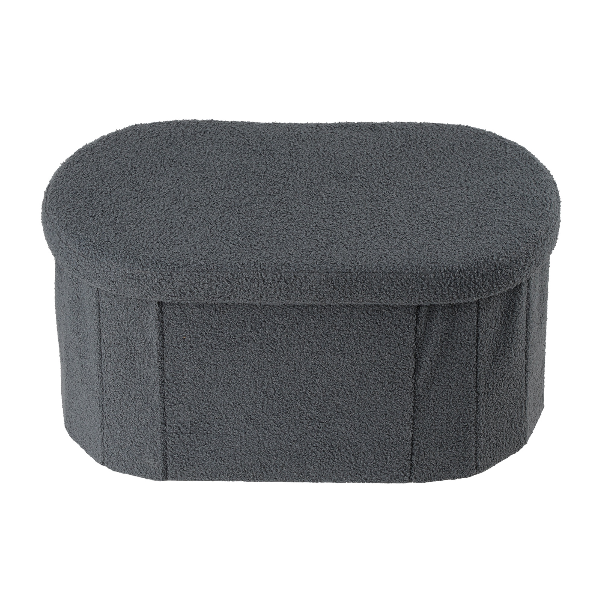 Folding Storage Ottoman Bench Oval Toy Blanket Organizer Box Footstool Pouf Seat 