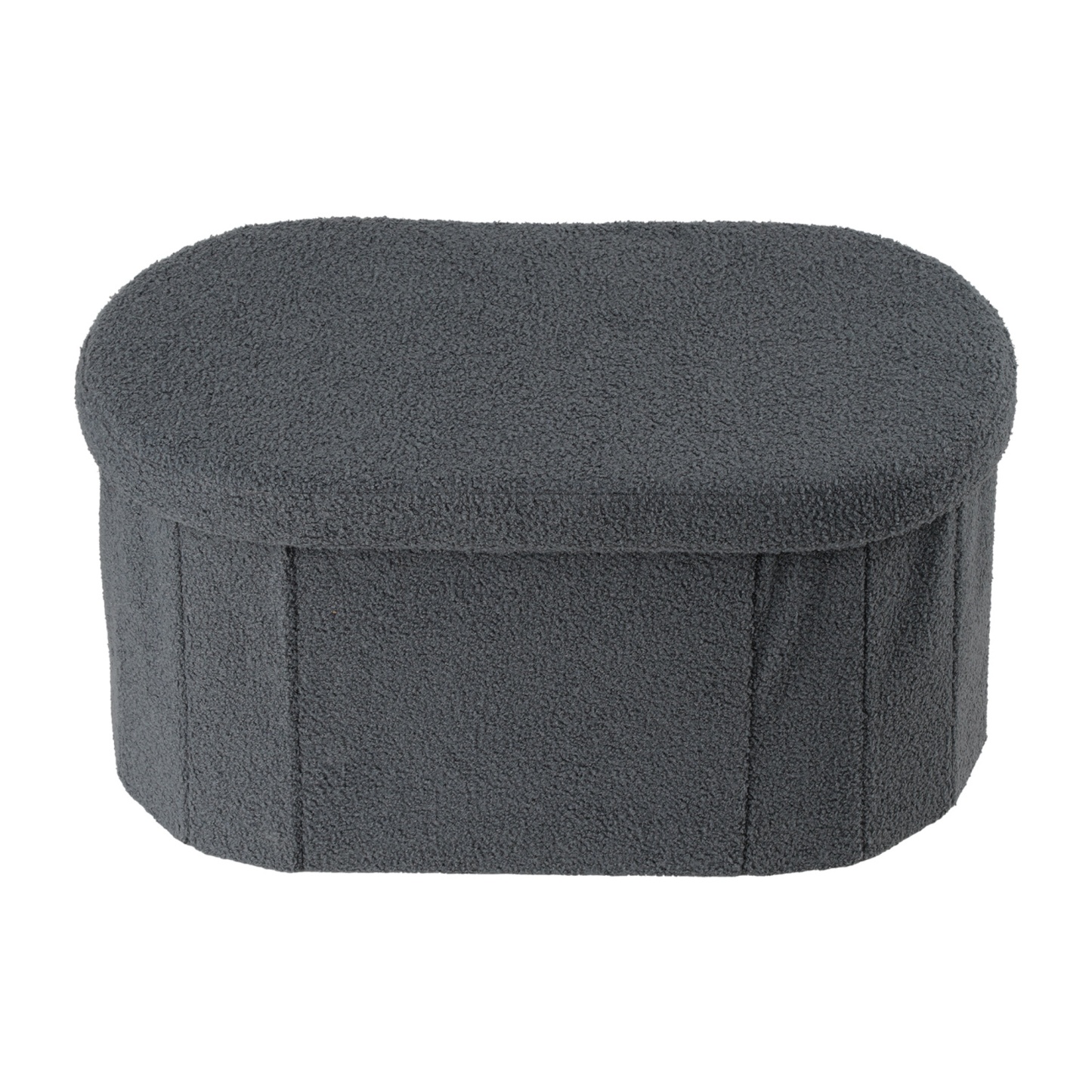 Folding Storage Ottoman Bench Oval Toy Blanket Organizer Box Footstool Pouf Seat 