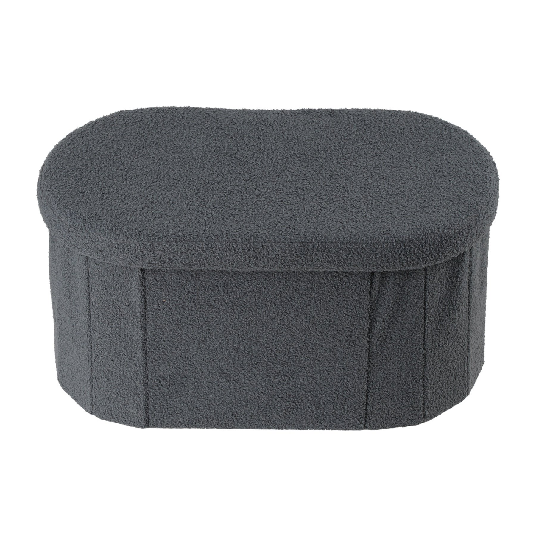 Folding Storage Ottoman Bench Oval Toy Blanket Organizer Box Footstool Pouf Seat 