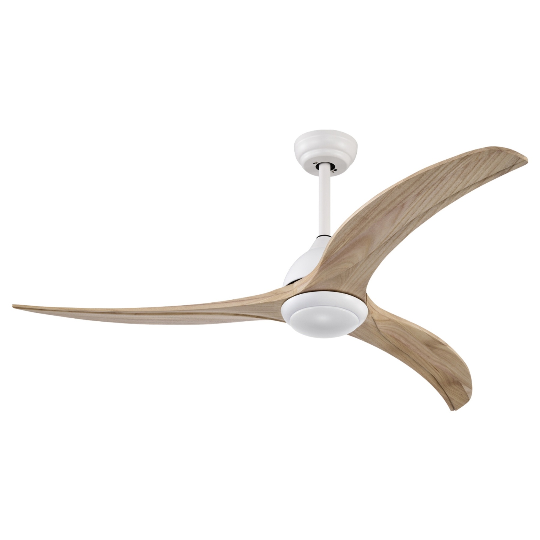 52'' Timber Wooden Blades Ceiling Fan Indoor/Under Cover Outdoor 6 Speed Reversible LED Light Remote Control Matt White & Natural/Matt Black & Ebony