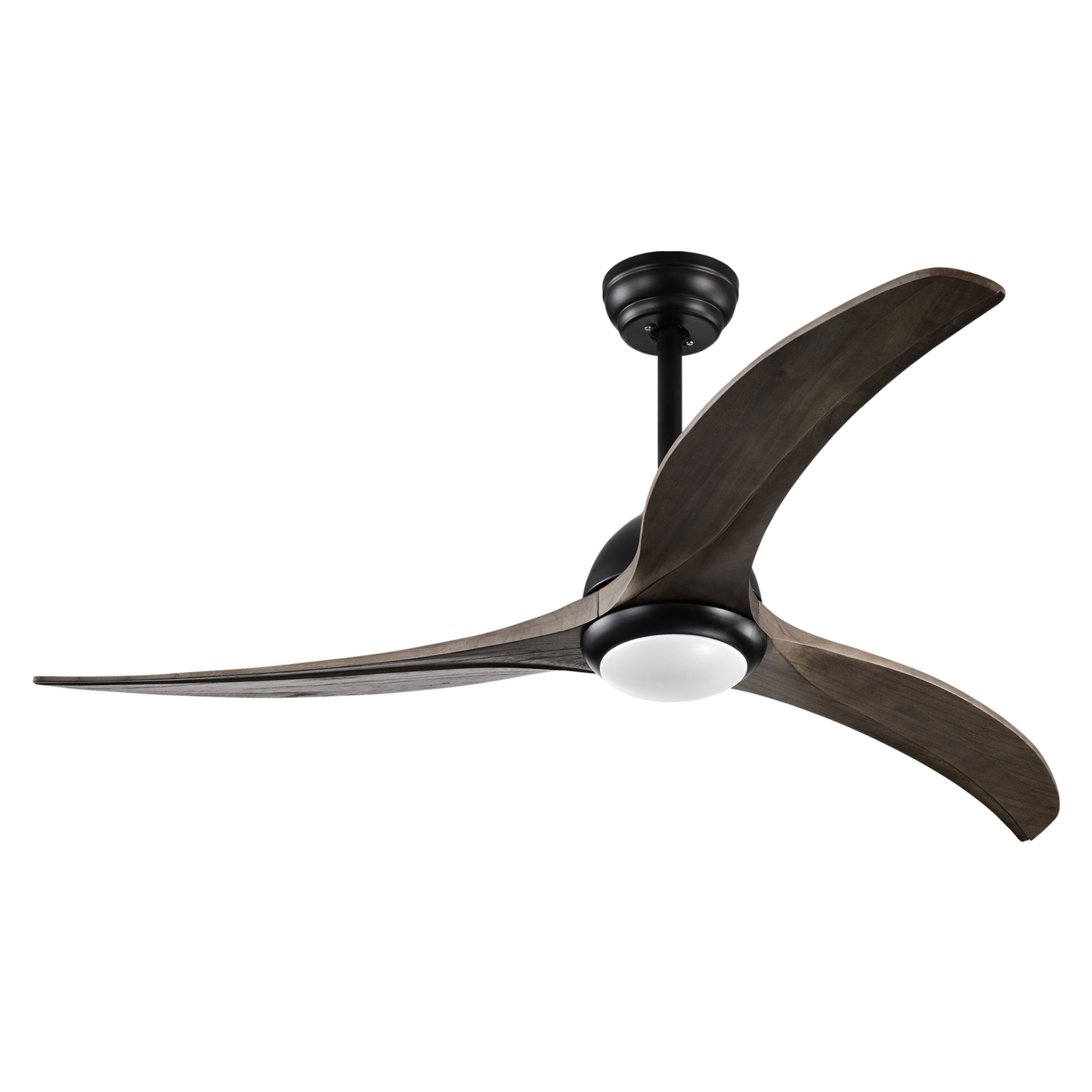 52'' Timber Wooden Blades Ceiling Fan Indoor/Under Cover Outdoor 6 Speed Reversible LED Light Remote Control Matt White & Natural/Matt Black & Ebony
