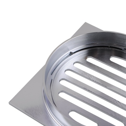 110mm Square Brass Bathroom Shower Drain Floor Waste Laundry Floor Water Outlet Chrome/Matte Black