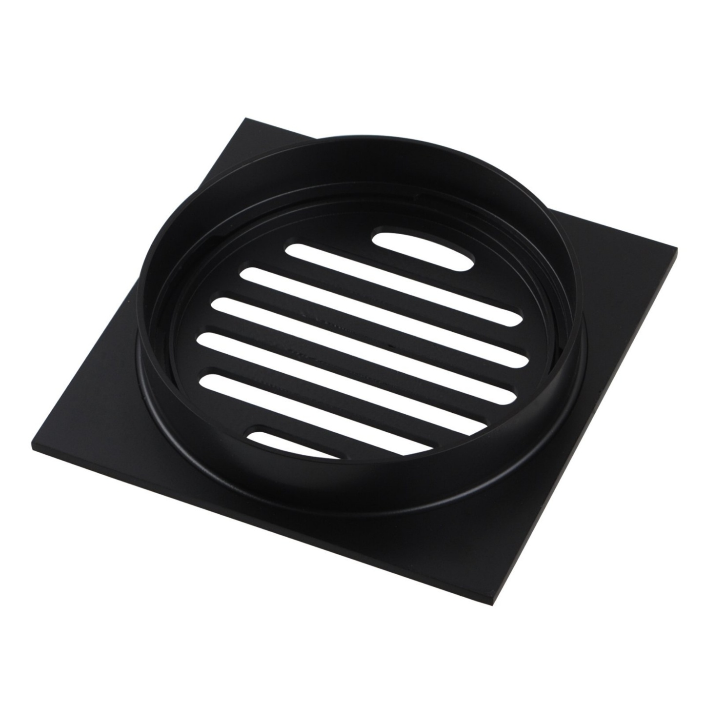 110mm Square Brass Bathroom Shower Drain Floor Waste Laundry Floor Water Outlet Chrome/Matte Black