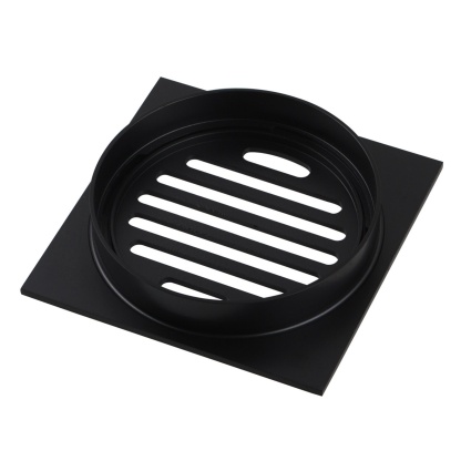 110mm Square Brass Bathroom Shower Drain Floor Waste Laundry Floor Water Outlet Chrome/Matte Black