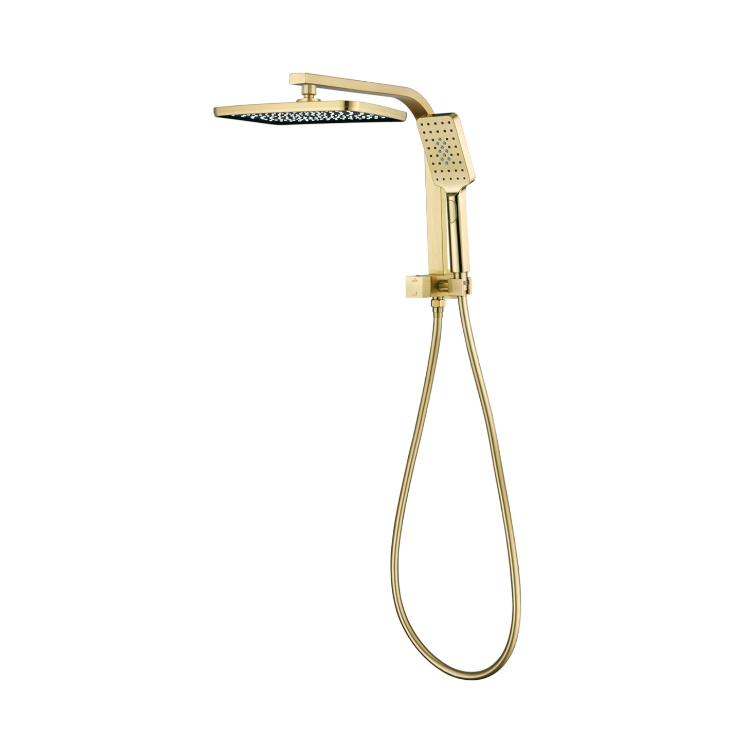 Rectangle 12“ Rainfall Shower Head Set Chrome Twin Shower 3 Function Hand-held Shower Head Shower Arm