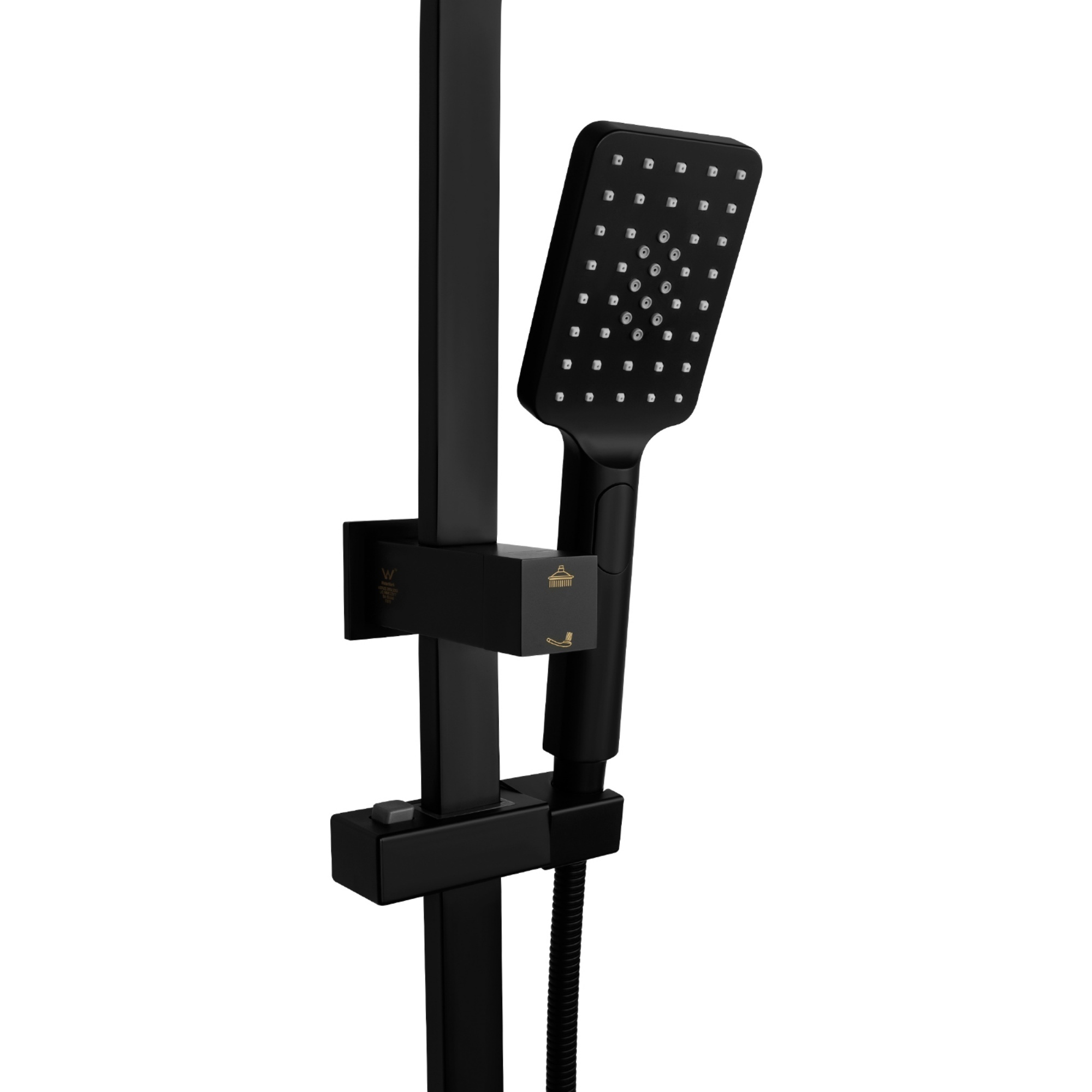 12'' Bathroom Square Rainfall Twin Shower Set 300mm Super Thin Overhead Shower Head 3 Function Hand-held Shower Rose Gooseneck Shower Arm Gooseneck Twin Shower