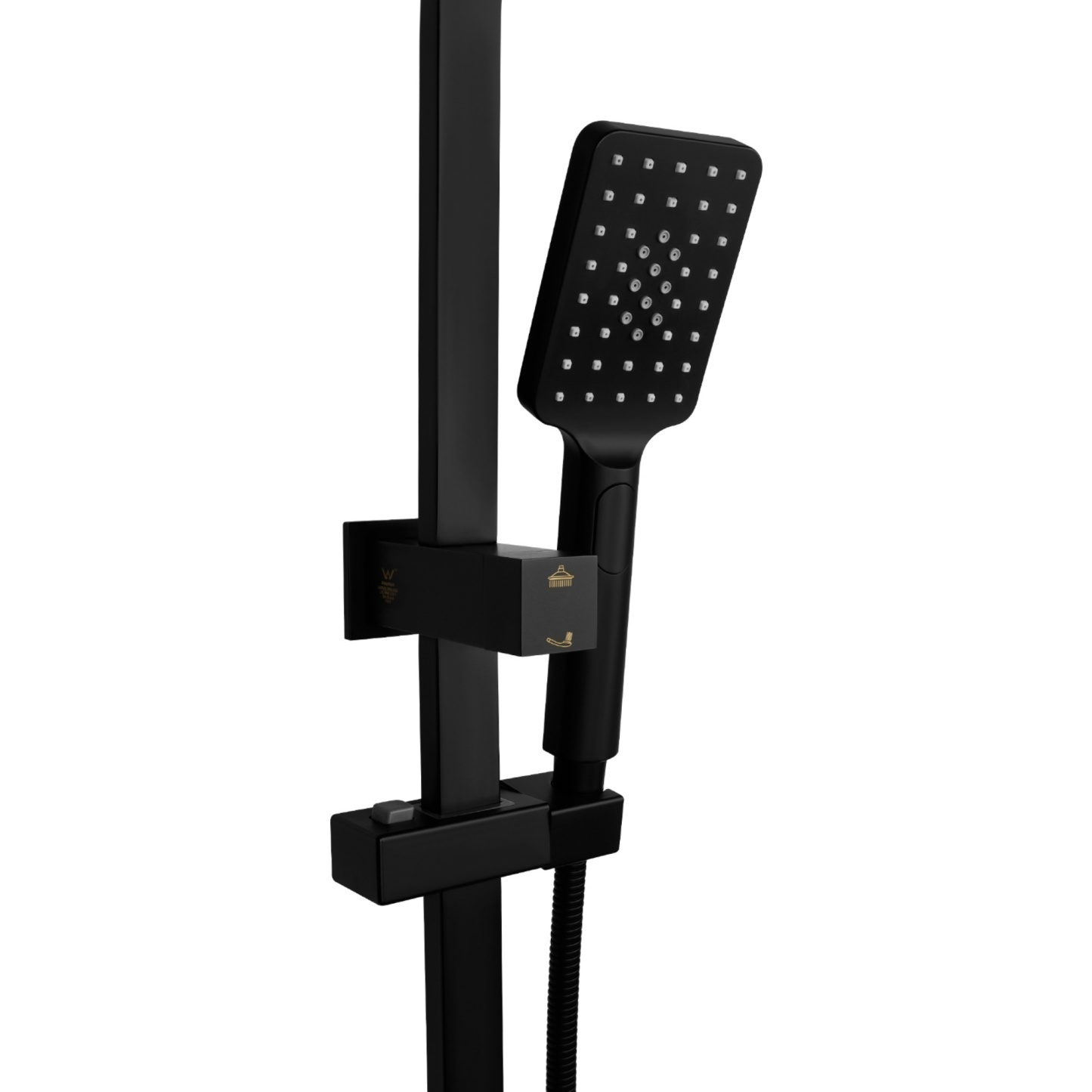 12'' Bathroom Square Rainfall Twin Shower Set 300mm Super Thin Overhead Shower Head 3 Function Hand-held Shower Rose Gooseneck Shower Arm Gooseneck Twin Shower