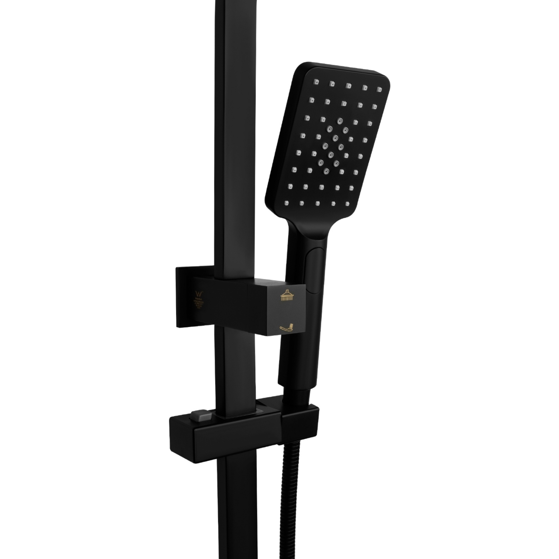 12'' Bathroom Square Rainfall Twin Shower Set 300mm Super Thin Overhead Shower Head 3 Function Hand-held Shower Rose Gooseneck Shower Arm Gooseneck Twin Shower