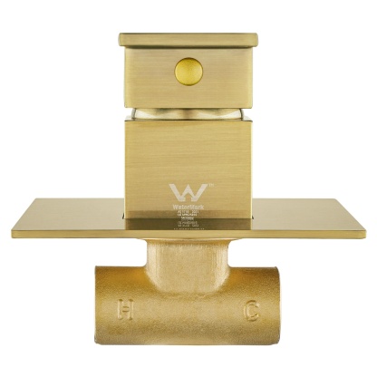 Square Brass Built-in Bath Shower Mixer Tap Bathroom Basin Sink Flick Mixer Tap Chrome / Matte Black / Brushed Yellow Gold / Gunmetal Grey