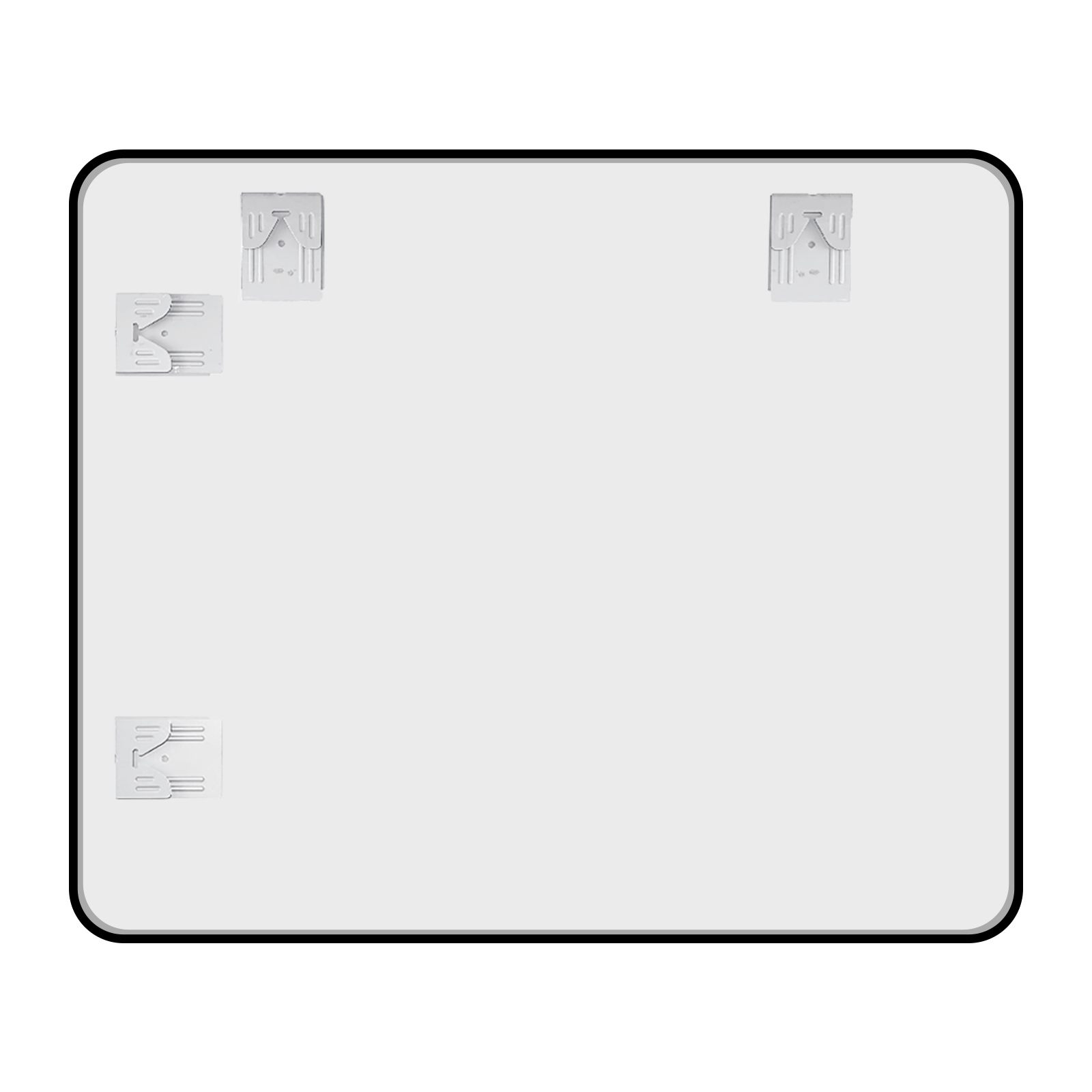 900*750mm Bedroom Matt Black Framed Aluminium Wall Mounted Vanity Mirror Decor Bracket Make up Mirror