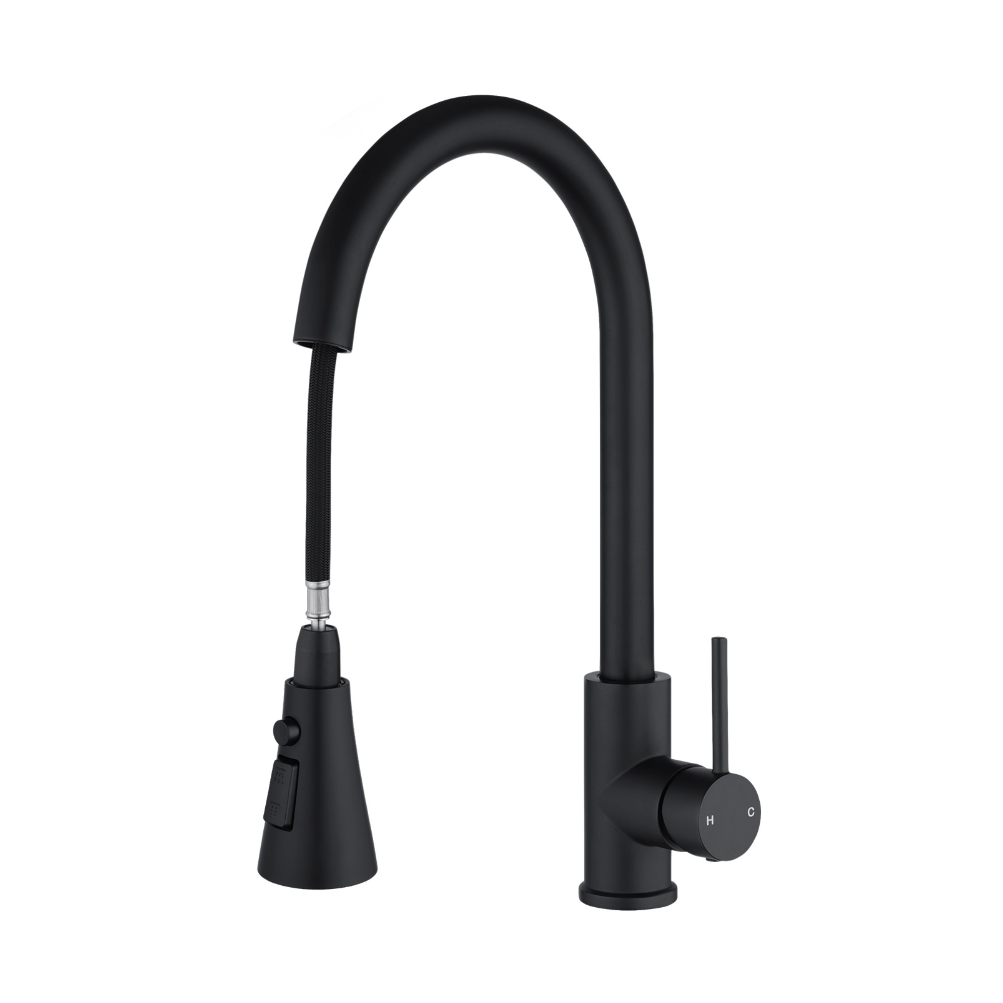 Stainless Steel 3 Function Pull Out Kitchen Sink Mixer Tap Laundry Basin 360° Swivel Spout Faucet Chrome/Black/Brushed Yellow Gold