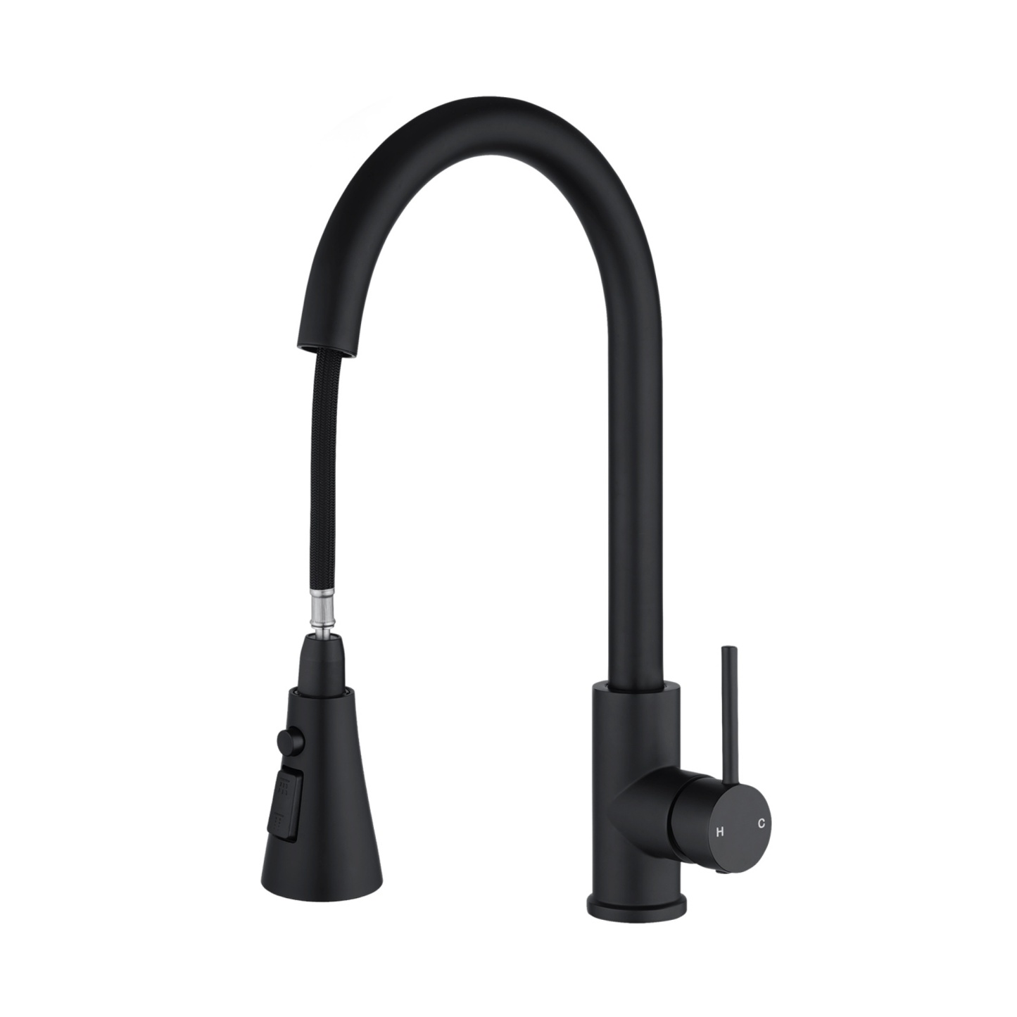 Stainless Steel 3 Function Pull Out Kitchen Sink Mixer Tap Laundry Basin 360° Swivel Spout Faucet Chrome/Black/Brushed Yellow Gold