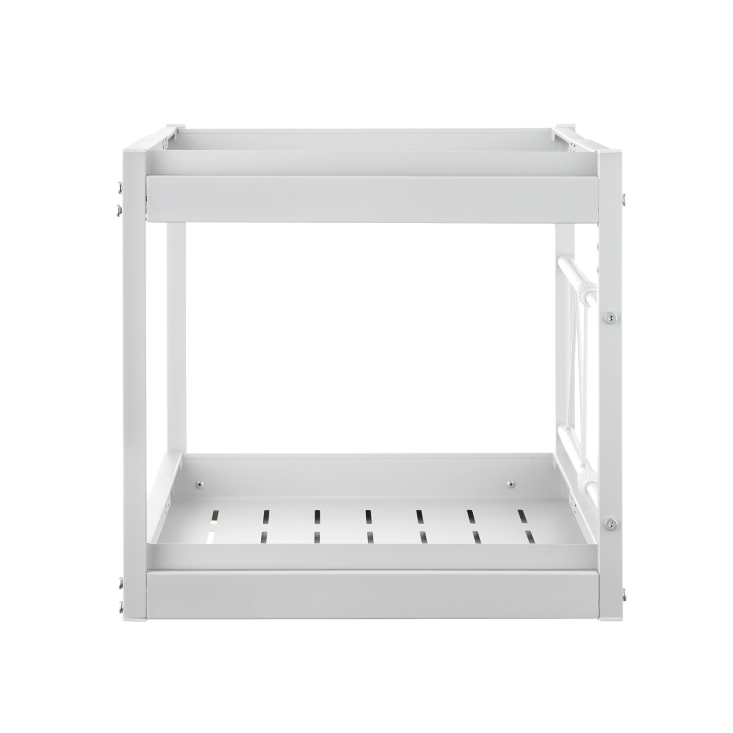 Kitchen Under Sink Cabinet Adjustable Width/Height Organizer Drawer Rack Pull Out Storage Holder Basket Shelf White