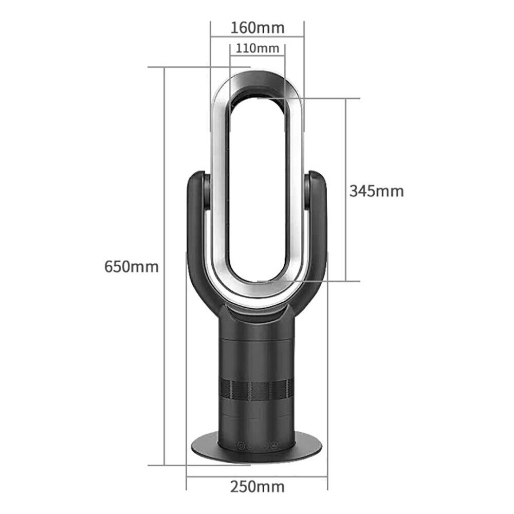 ANGELO Bladeless Cool Heat Fan Timer Remote Control Rotation Low DB Home 2 in 1