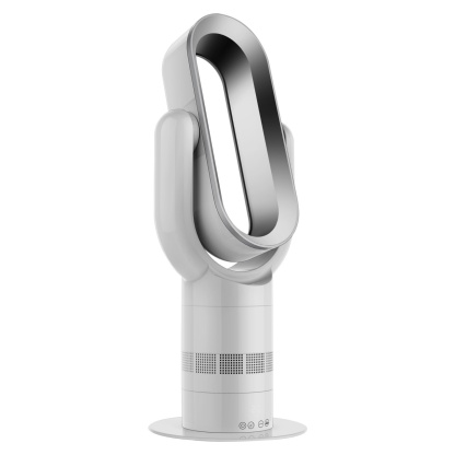 Electric Bladeless Fan Heat Cool Floor Fan Timer Remote Touch Control Silver/Blue