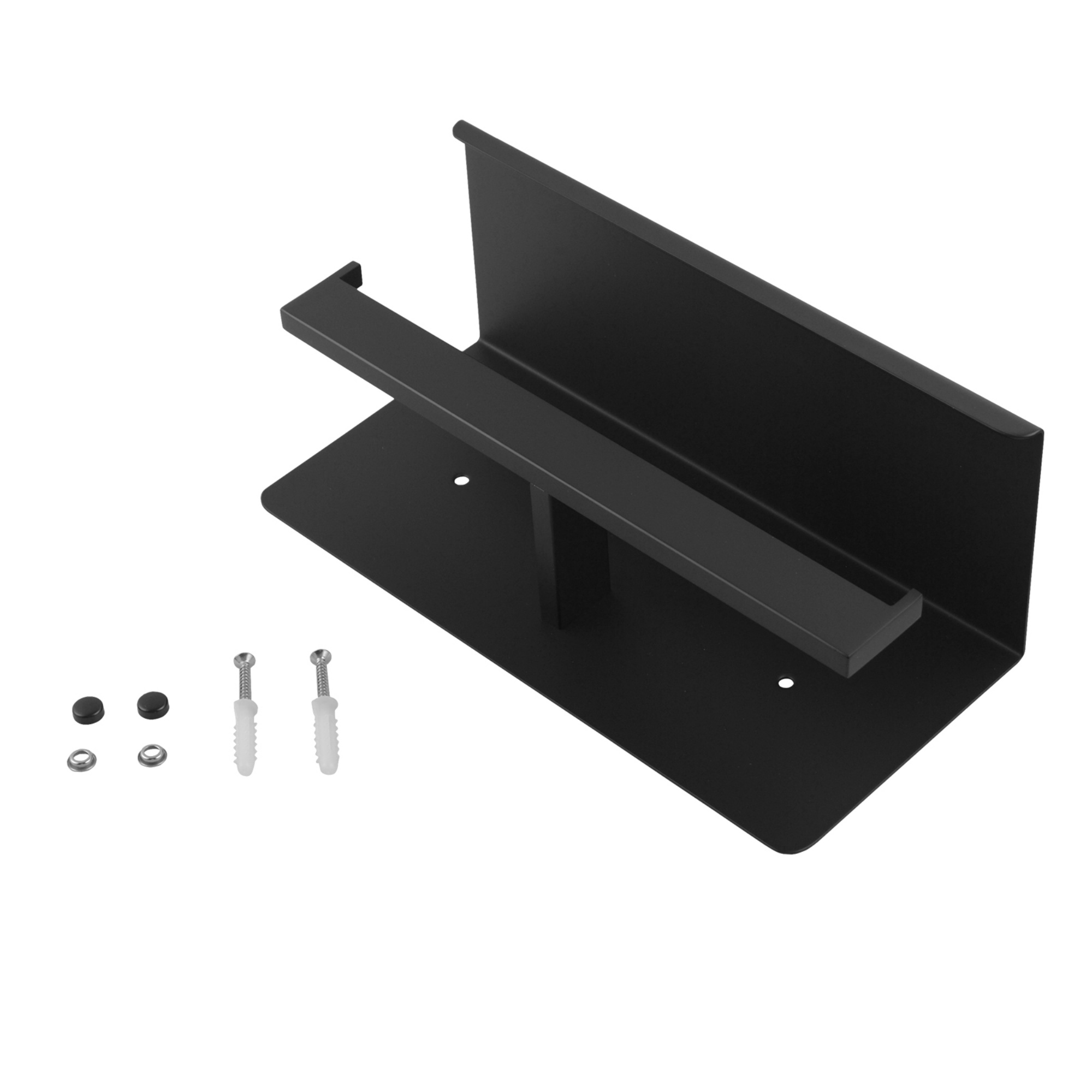 Stainless Steel Wall Mounted Double Toilet Paper Roll Holder With Cover Bathroom Toilet Tissue Hanger Hook Chrome/Black