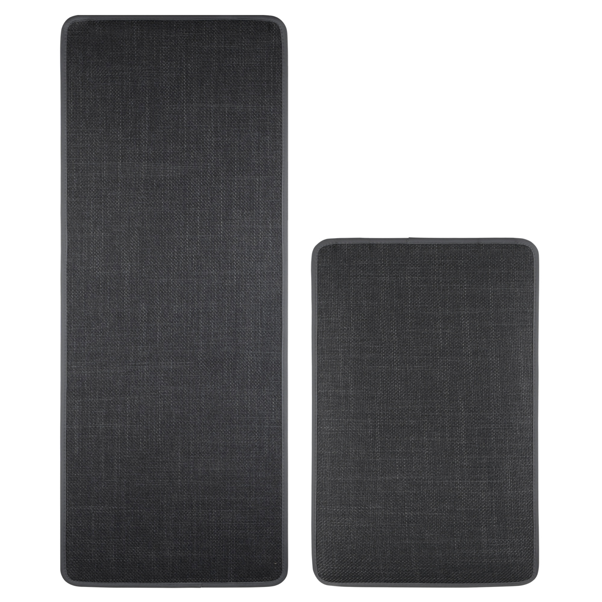 2 Piece 70cm 120cm Kitchen Floor Mat Set Non-Slip Home Laundry Hallway Rug Carpet Black/Khaki