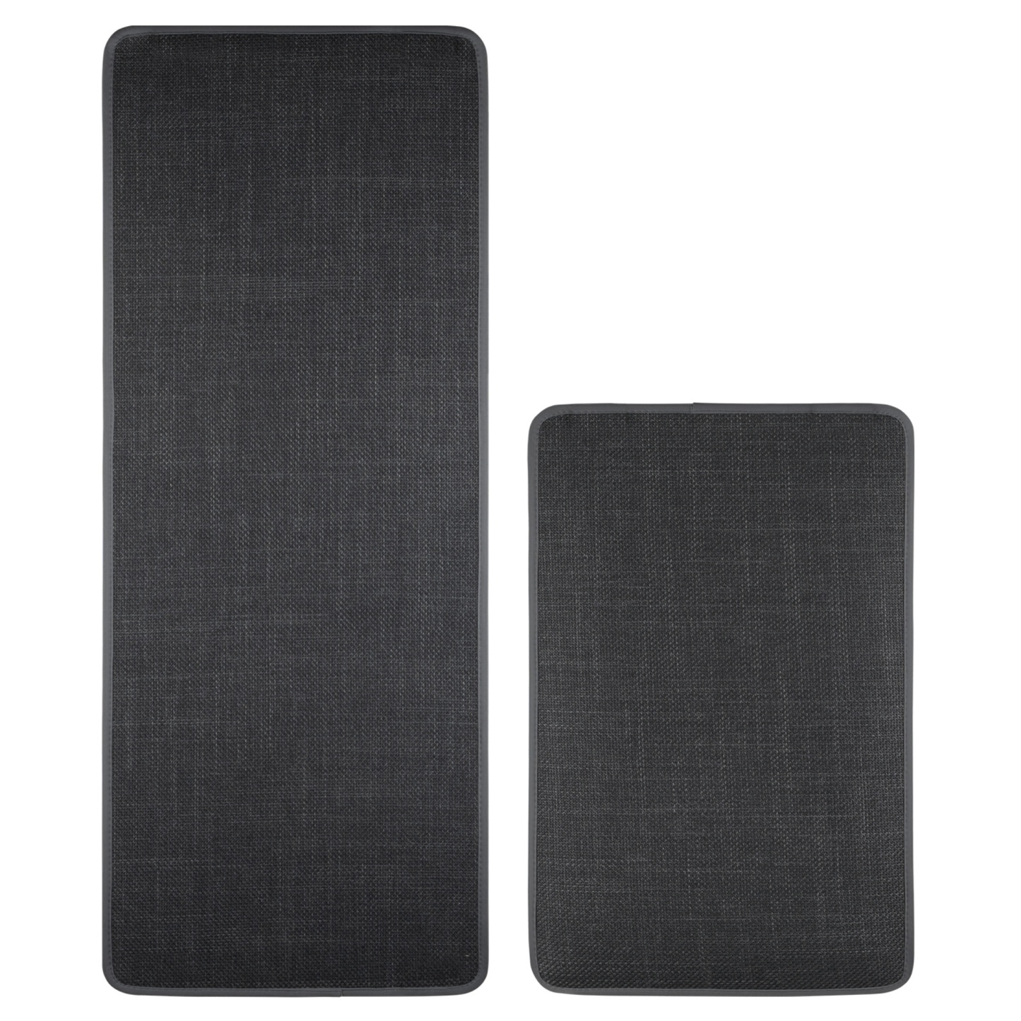 2 Piece 70cm 120cm Kitchen Floor Mat Set Non-Slip Home Laundry Hallway Rug Carpet Black/Khaki